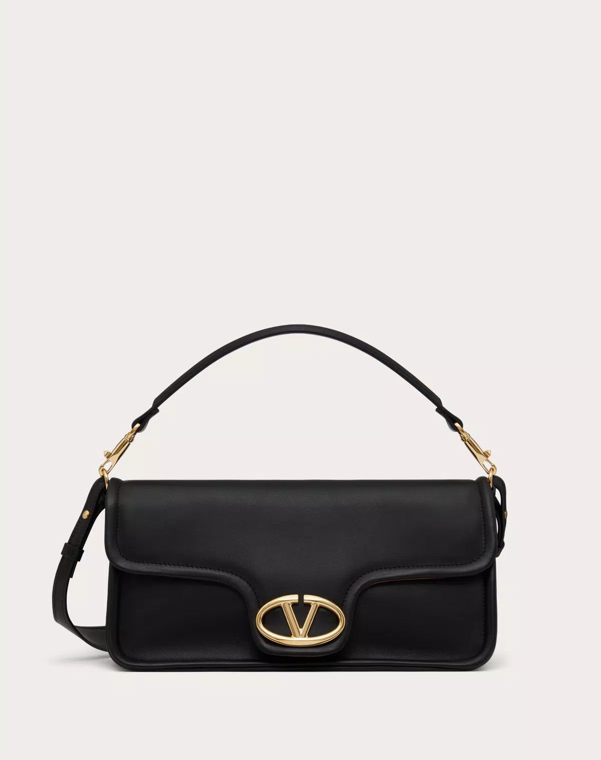 Valentino oc11z0725 Size:OS/1960 Nappa Leather Shoulder Bag in Black Size ONE SIZE - 1 Thumbnail