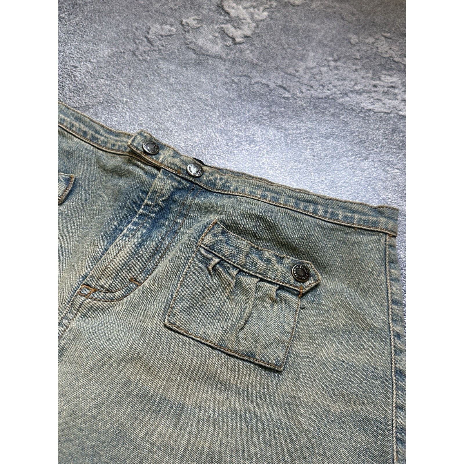Dolce & Gabbana Vintage 90’s Dolce & Gabbana Y2k Wash Denim Pocket Skirt Size 29" - 8 Thumbnail