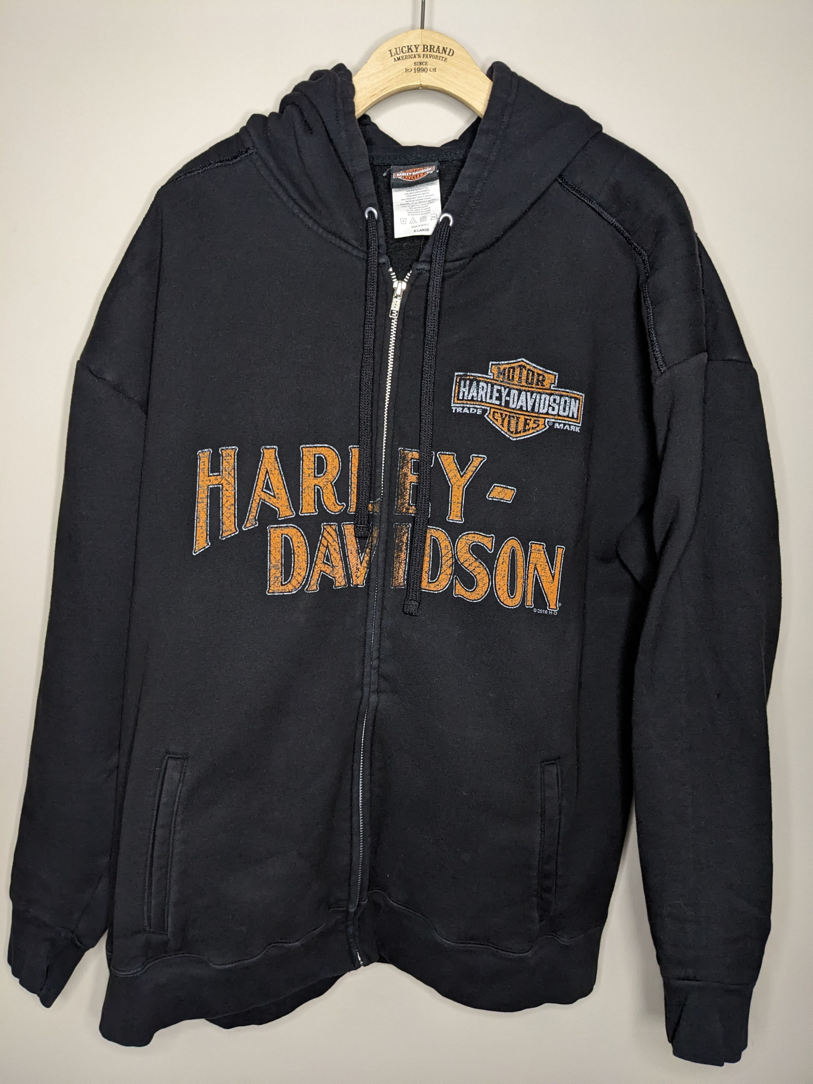 Harley Davidson Harley Davidson Full Zip Sweater Sz XL Black Graphic Hoodie Size US XL / EU 56 / 4 - 1 Thumbnail