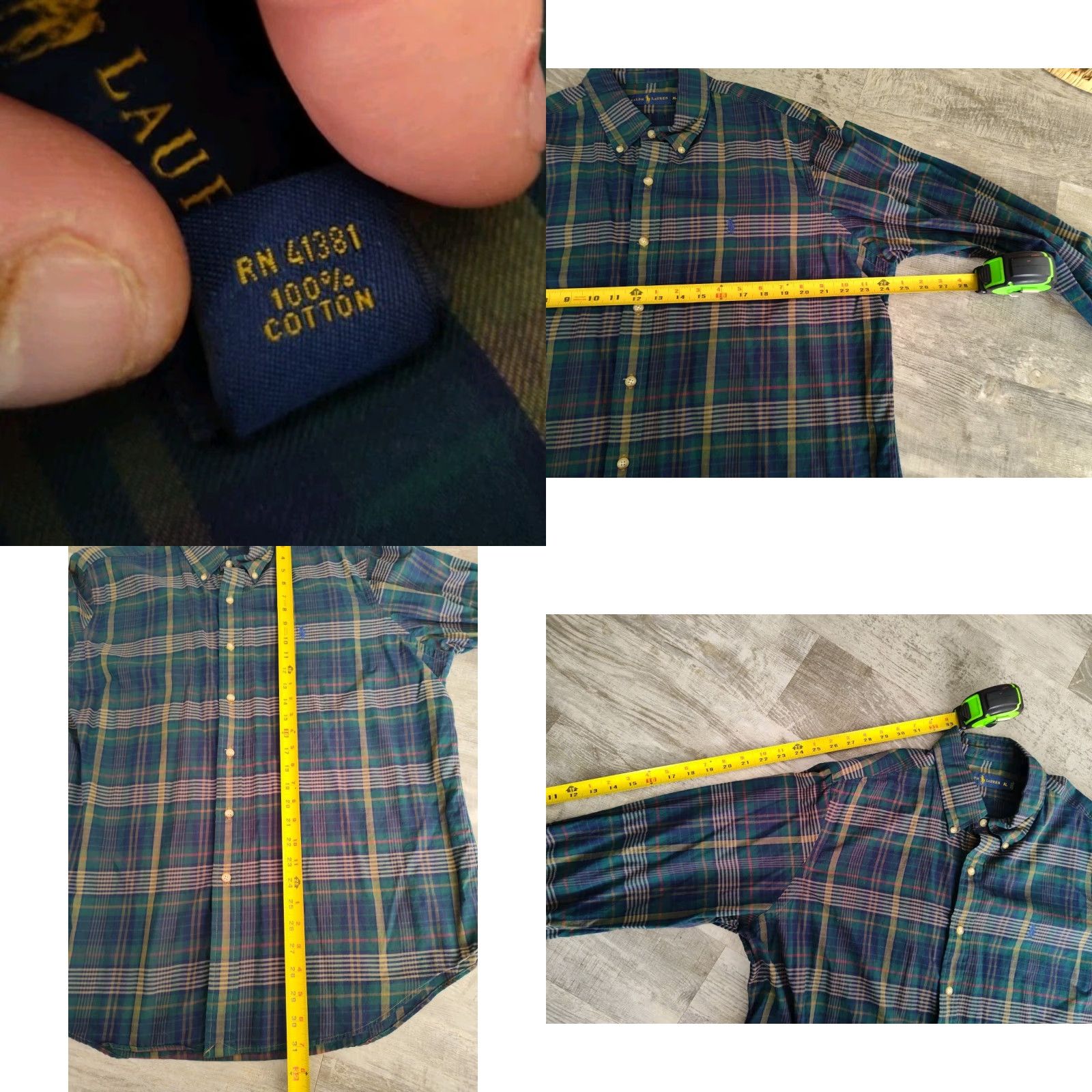 Polo Ralph Lauren VINTAGE Polo Ralph Lauren Shirt Men XL Button-Down Plaid Tartan Long Sleeve Casual Formal Summer Fall Winter Size US XL / EU 56 / 4 - 8 Thumbnail