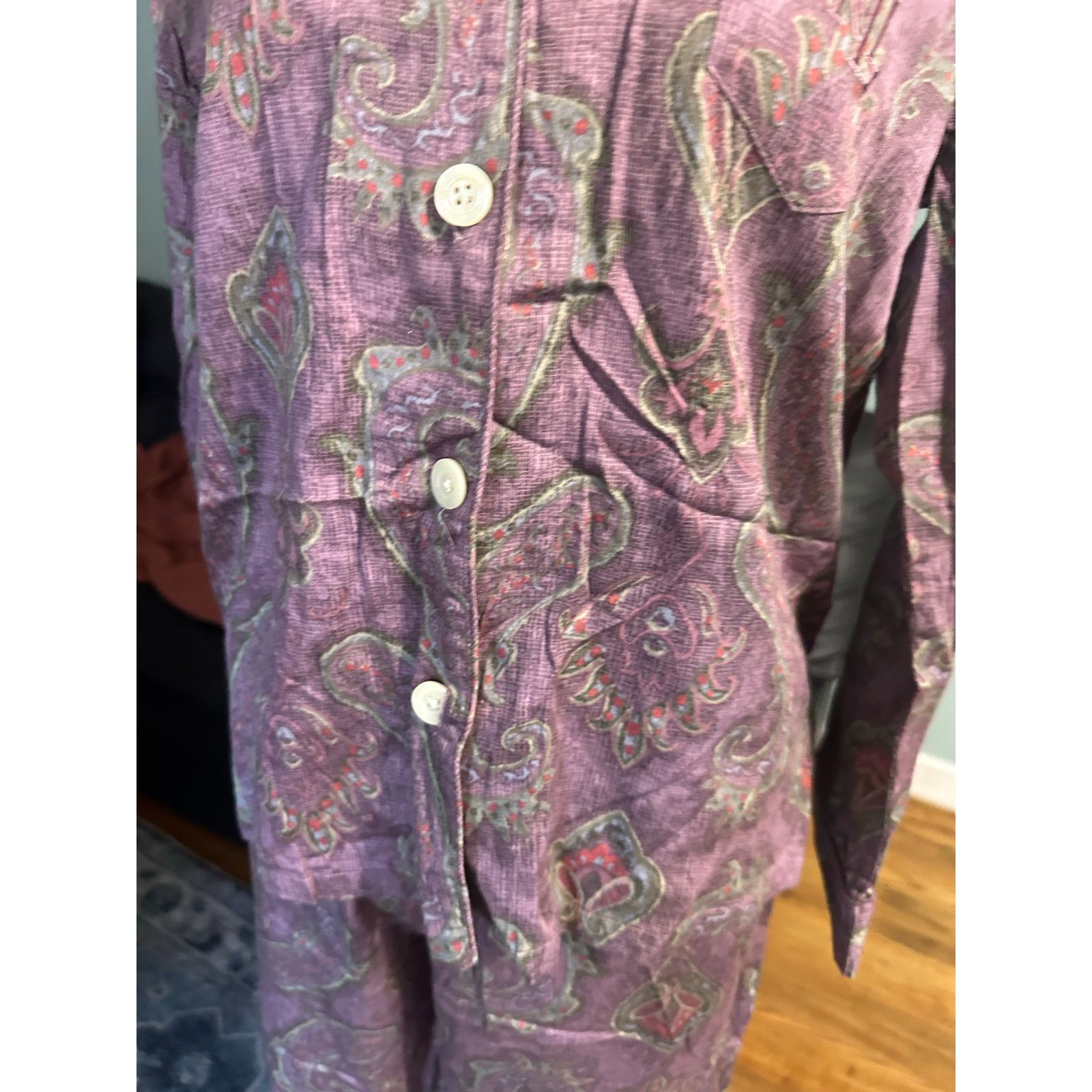 Lauren Ralph Lauren Lauren Ralph Lauren Long Sleeve Notch Collar Pajama Set Size ONE SIZE - 2 Thumbnail