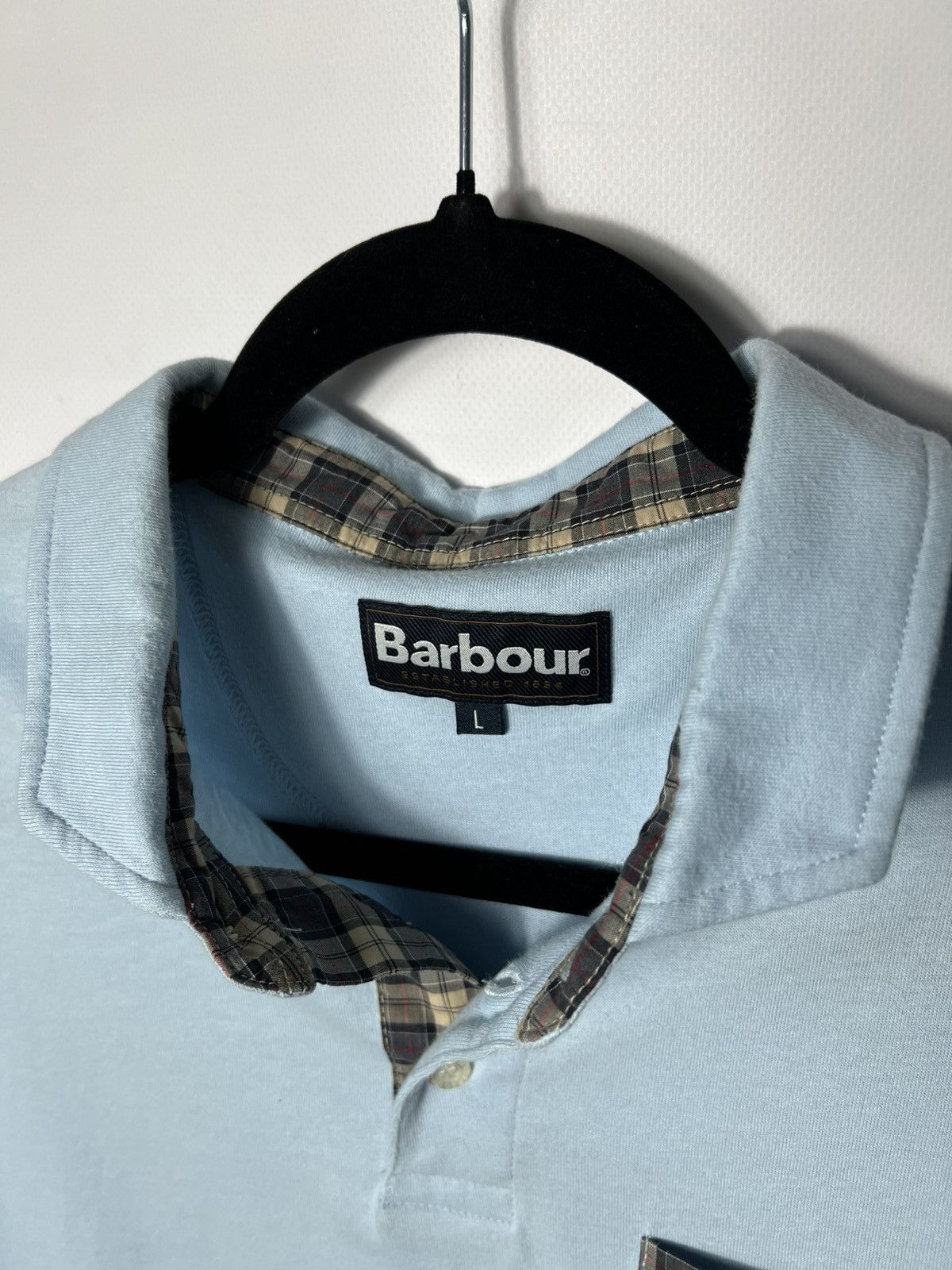 Barbour Vintage streetwear y2k Barbour Corpatch Light Blue T-shirt Size US L / EU 52-54 / 3 - 6 Thumbnail