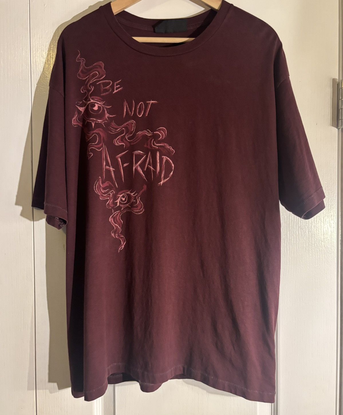 Handmade “Biblically Accurate” -Hand-Bleach-Painted T-Shirt Size M / US 6-8 / IT 42-44 - 2 Thumbnail