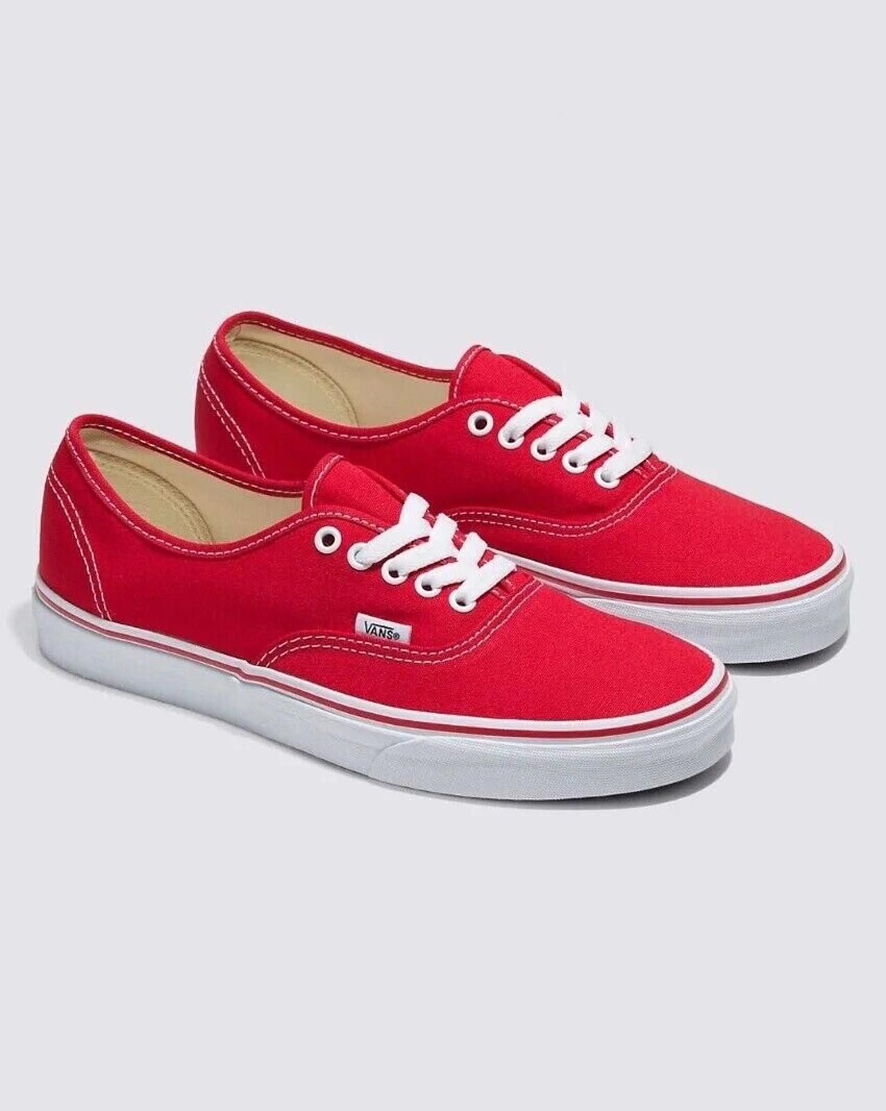 Vans Authentic Mens Womens Sneakers Shoes Red 9 10.5 8 42