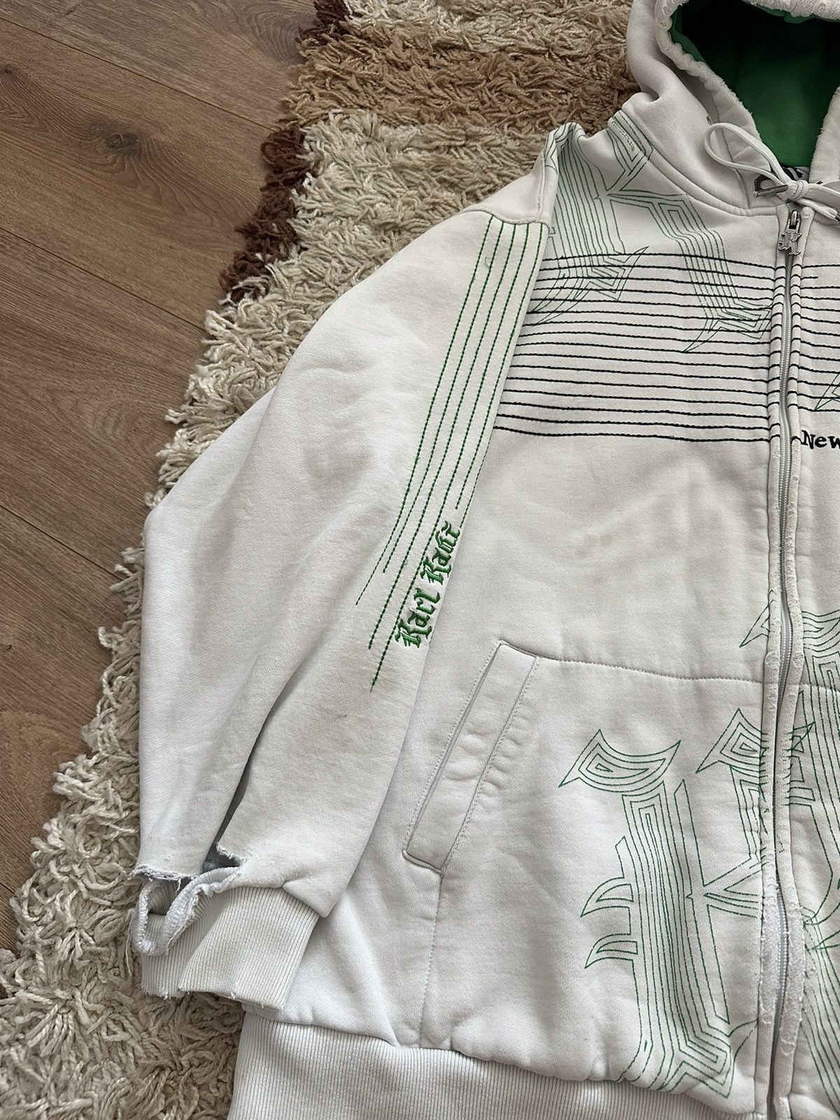 Ecko Unltd. 🔥VINTAGE DISTRESSED TRASHED KARL KANI ZIP HOODIE🔥 Size US L / EU 52-54 / 3 - 8 Thumbnail