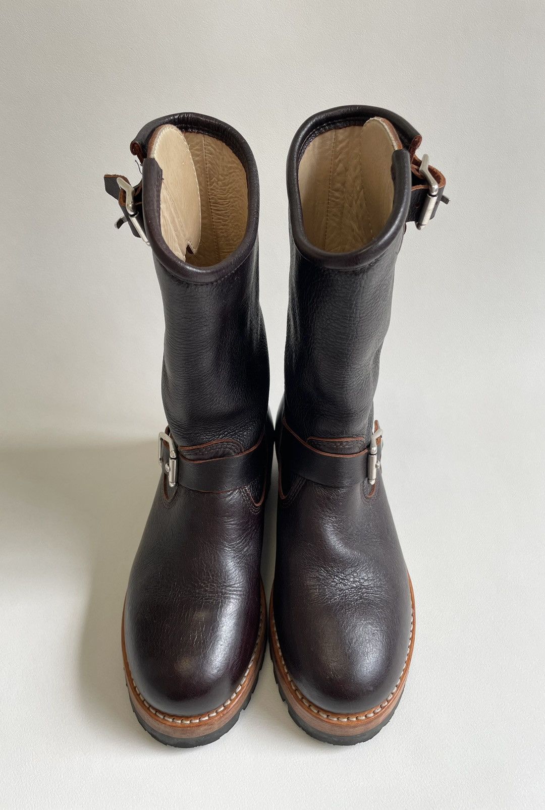 DENIM TEARS × Our Legacy ‘Corrall’ Oxblood Leather Engineer Boots Size US 9 / IT 39 - 10 Thumbnail