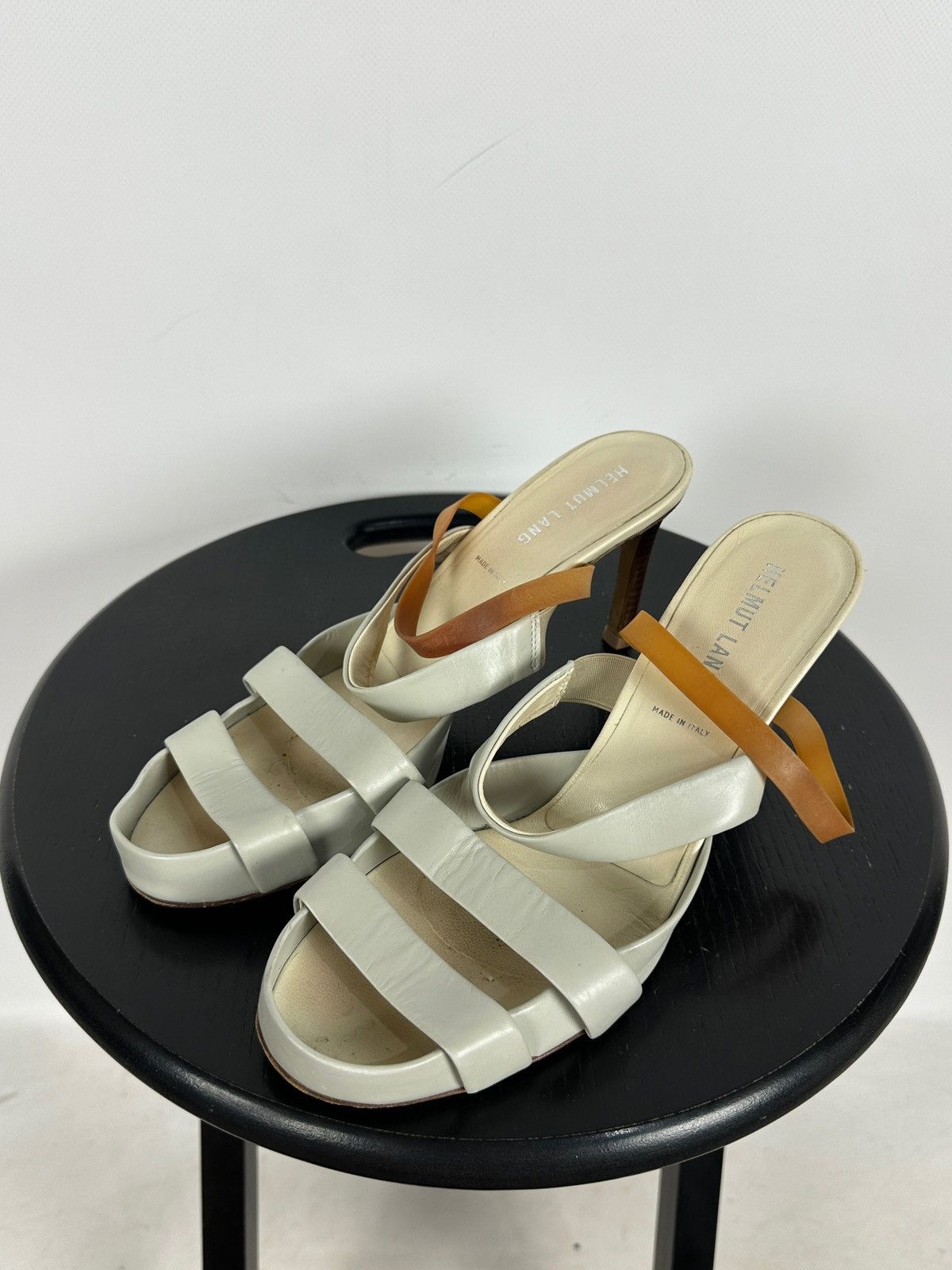 Helmut Lang 00s Vintage Helmut Lang Leather Strappy Sandals Heels Size US 9 / IT 39 - 2 Thumbnail