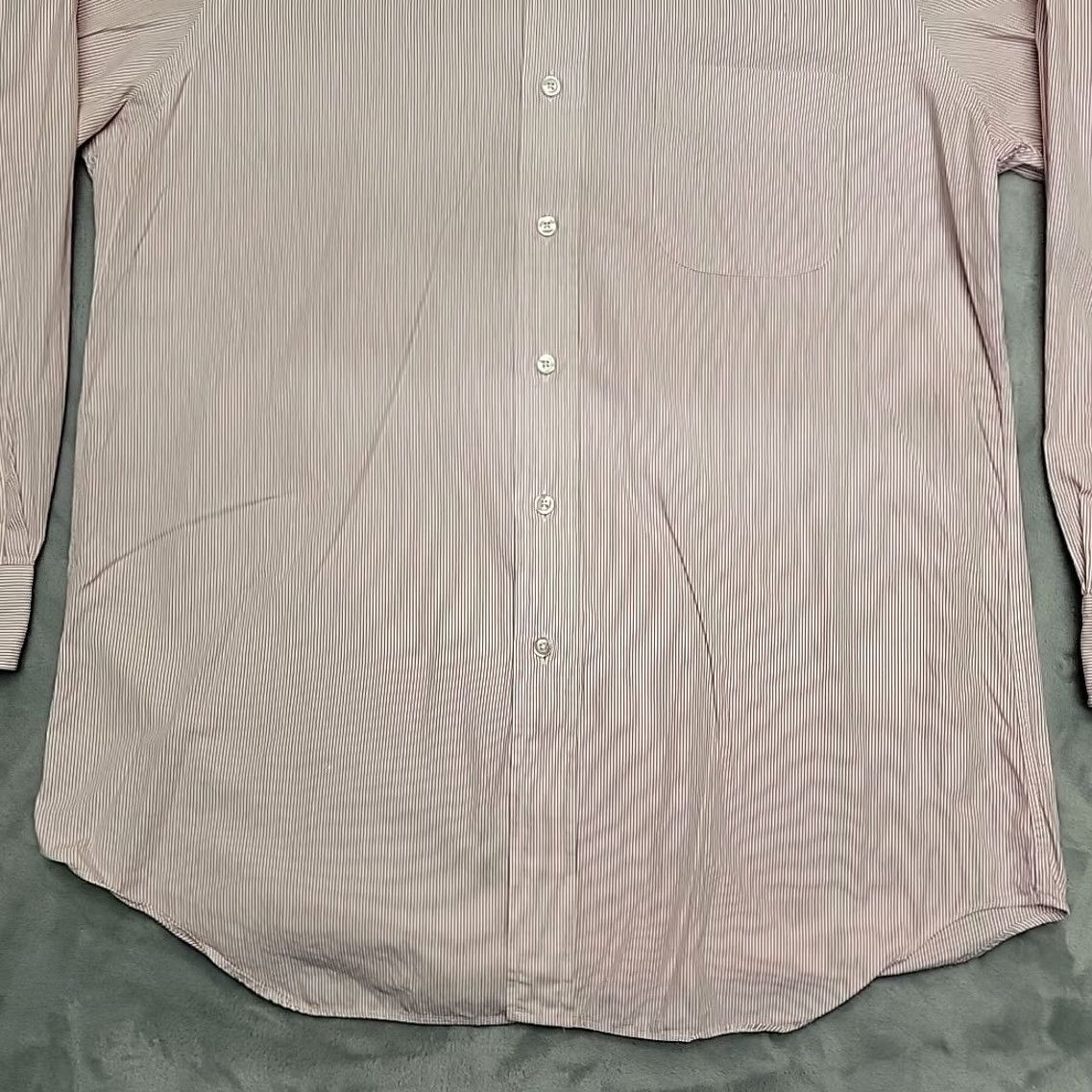 Vintage Paul Fredrick Shirt Mens 15.5 Red White Striped Long Sleeve Broadcloth Button Size US L / EU 52-54 / 3 - 2 Thumbnail