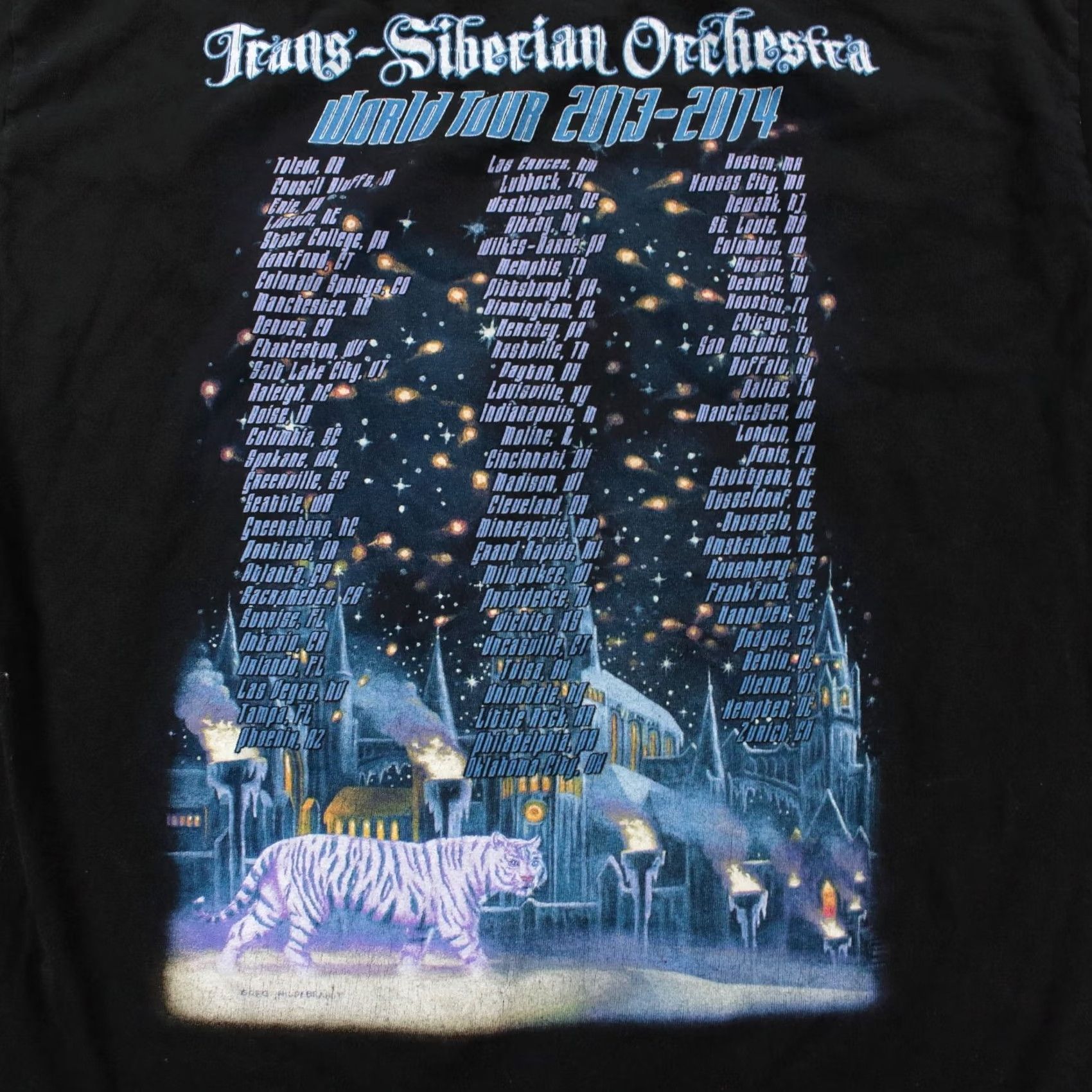 Vintage Trans-Siberian Orchestra world tour 2013 - 2014 t-shirt LARGE rock metal band Adult Size US L / EU 52-54 / 3 - 5 Thumbnail