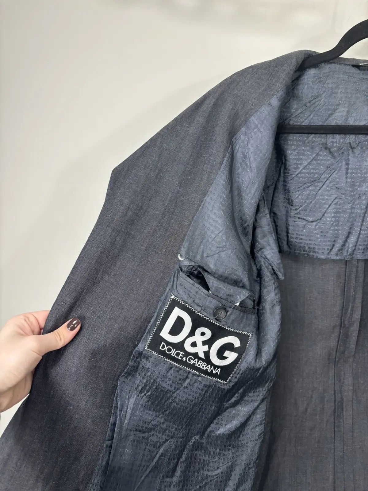 Dolce & Gabbana × Vintage Vintage Dolce & Gabanna Men's Rare Linen Wool Blazer Jacket Size 44R - 12 Thumbnail