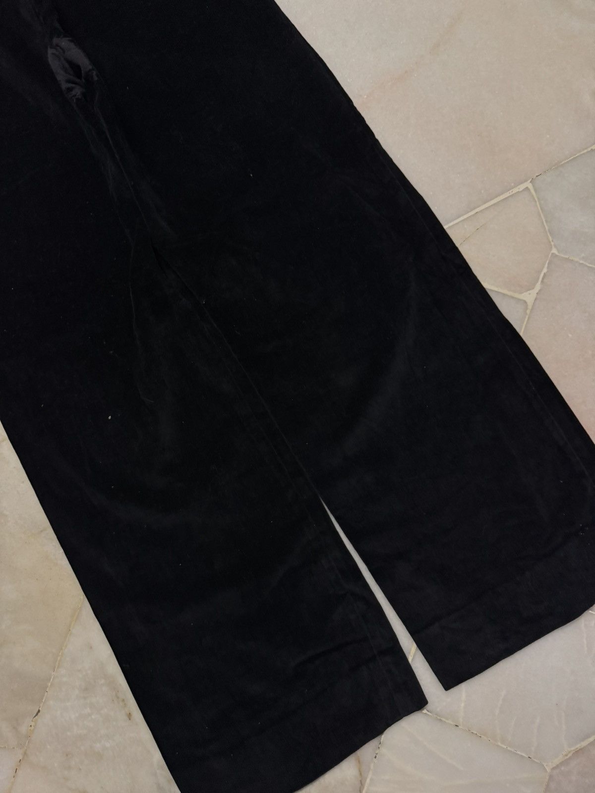 Vintage WIDE💥VINTAGE 1990s YVES SAINT LAURENT SPORTWEAR VELVET BLACK Size US 31 - 14 Thumbnail