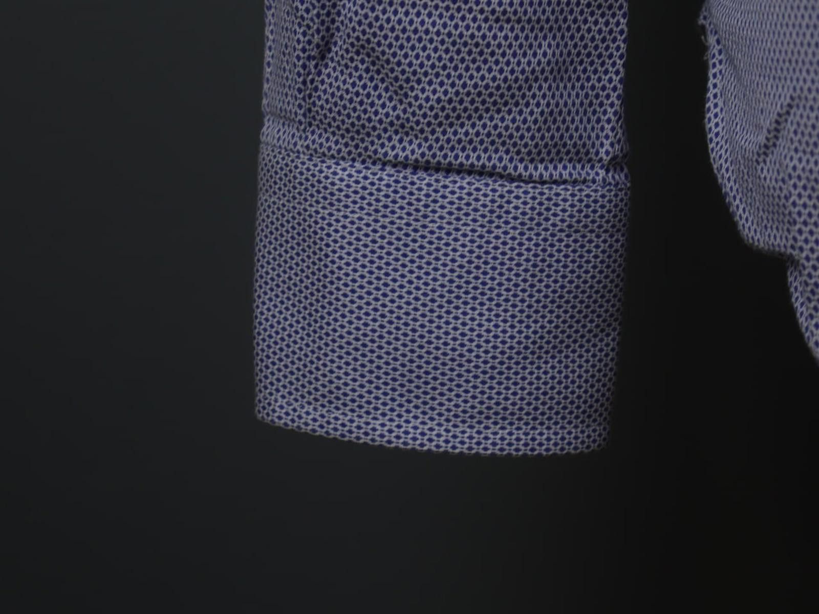 Designer Boggi Milano Blue Geometric Button-Up Shirt Size 38 Size US M / EU 48-50 / 2 - 2 Thumbnail