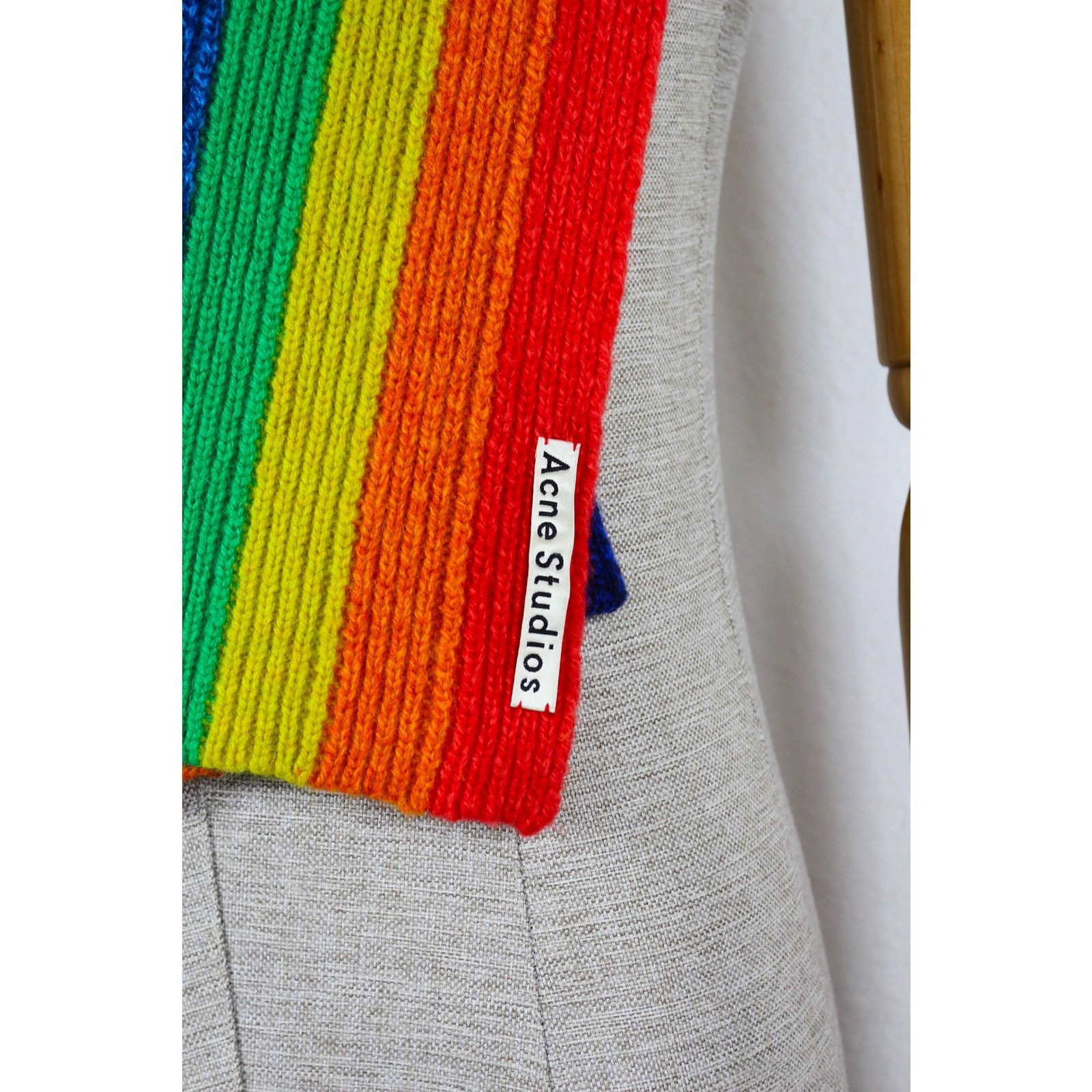 Acne Studios Acne Studios Rainbow Wool Knit Scarf Multicolor Size ONE SIZE - 2 Thumbnail