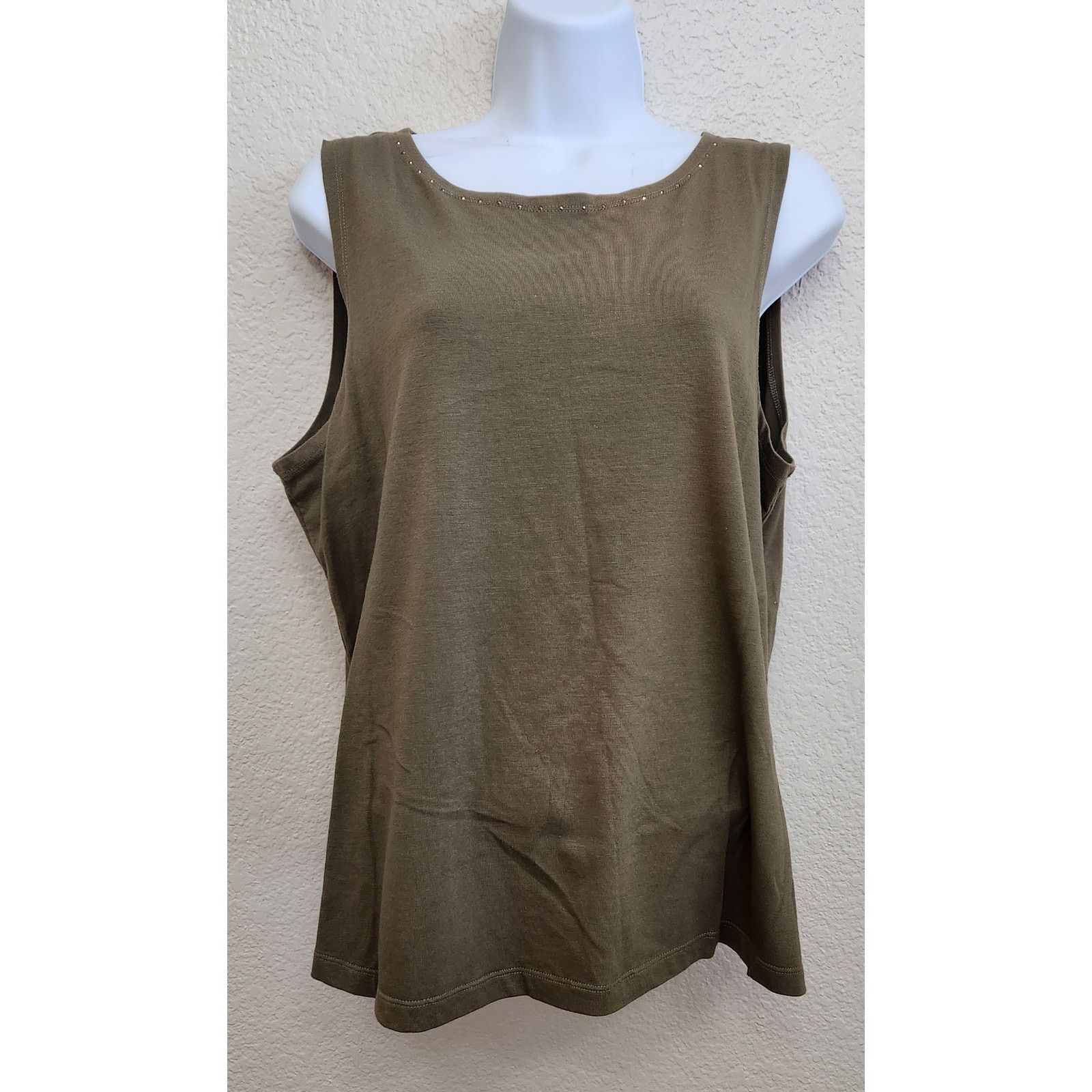 Other Draper's & Damon's Green Brown Sleeveless Top Large Soft Size L / US 10 / IT 46 - 1 Thumbnail