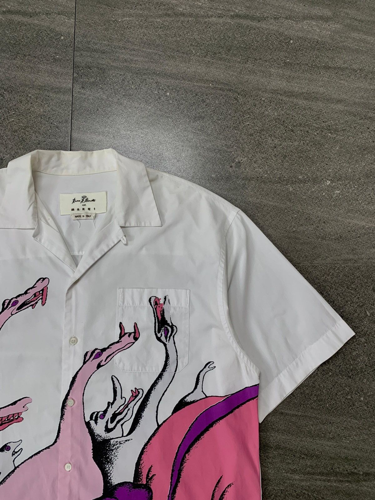 Marni FREE TAX! Bruno Bozzetto Collabs Camp Collar Shirt Size US L / EU 52-54 / 3 - 2 Thumbnail