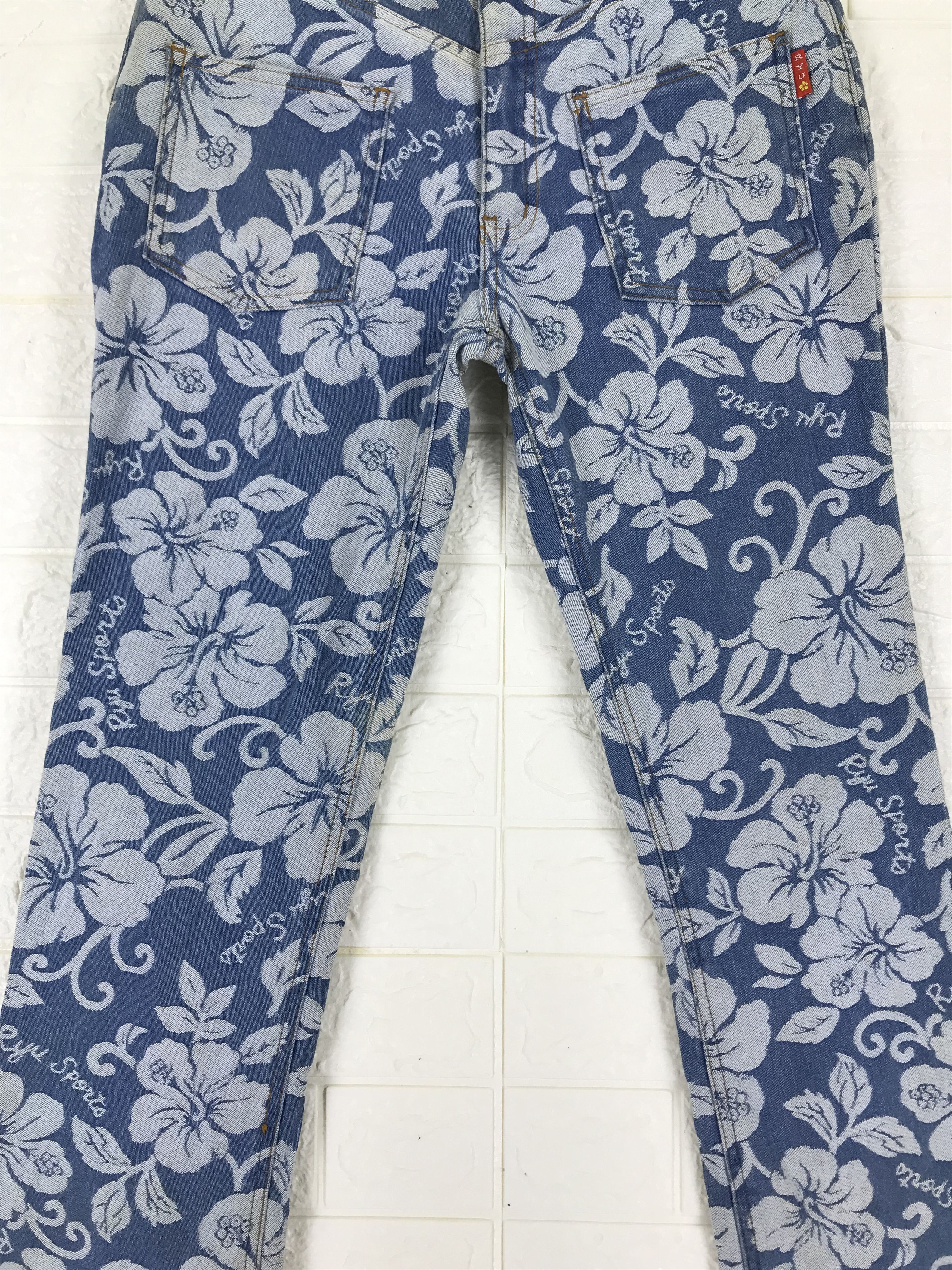 Hysteric Glamour Vintage Japanese Ryu Full Printed Floral Flare Jeans Size 27" / US 4 / IT 40 - 3 Thumbnail