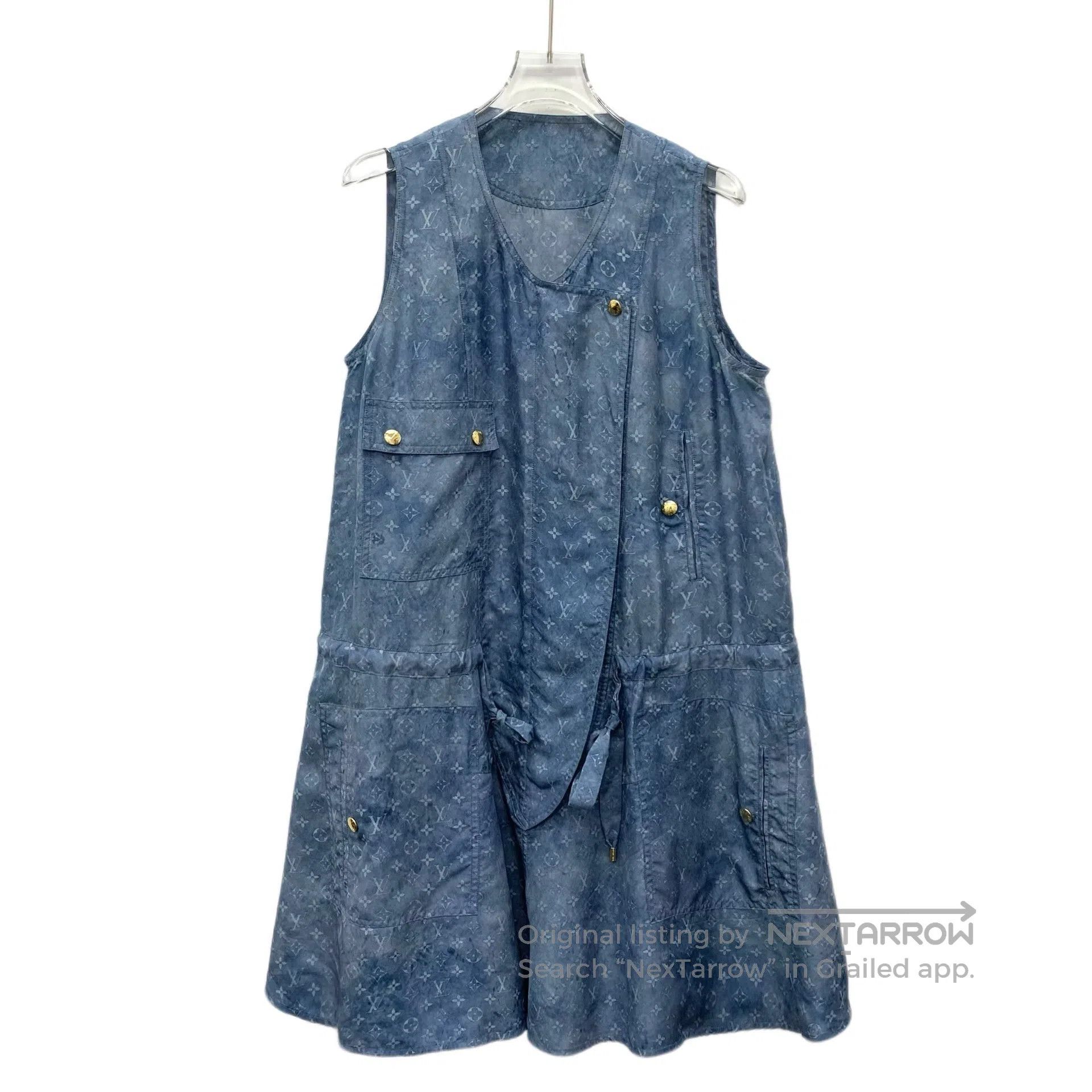 Louis Vuitton Louis Vuitton Blue Logo Monogram Printed Mulberry Silk Rou Size M / US 6-8 / IT 42-44 - 1 Thumbnail