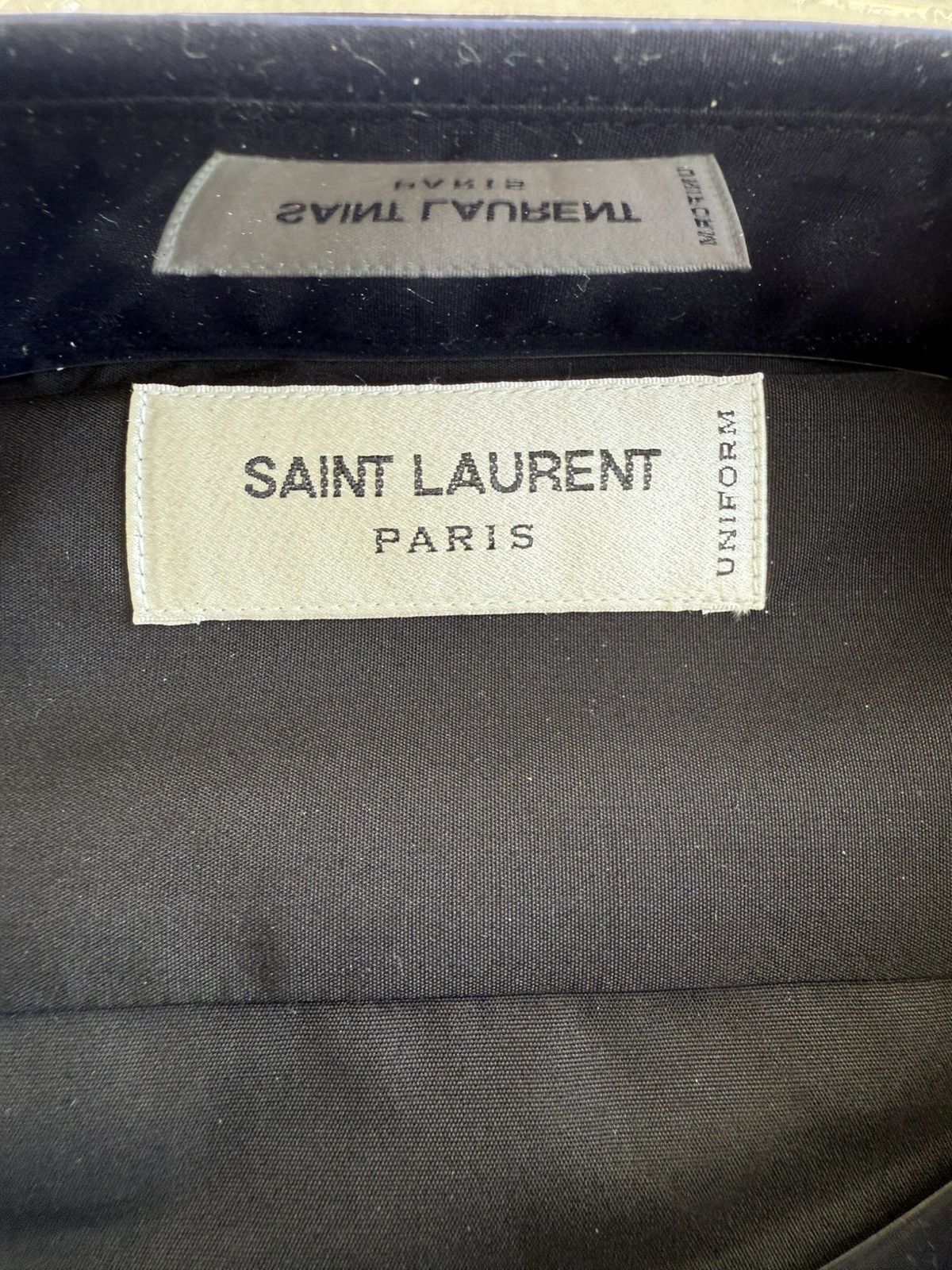 Saint Laurent Paris $760 40 BNWT Saint Laurent black shirt Sz 40 poplin Size 40R - 4 Thumbnail
