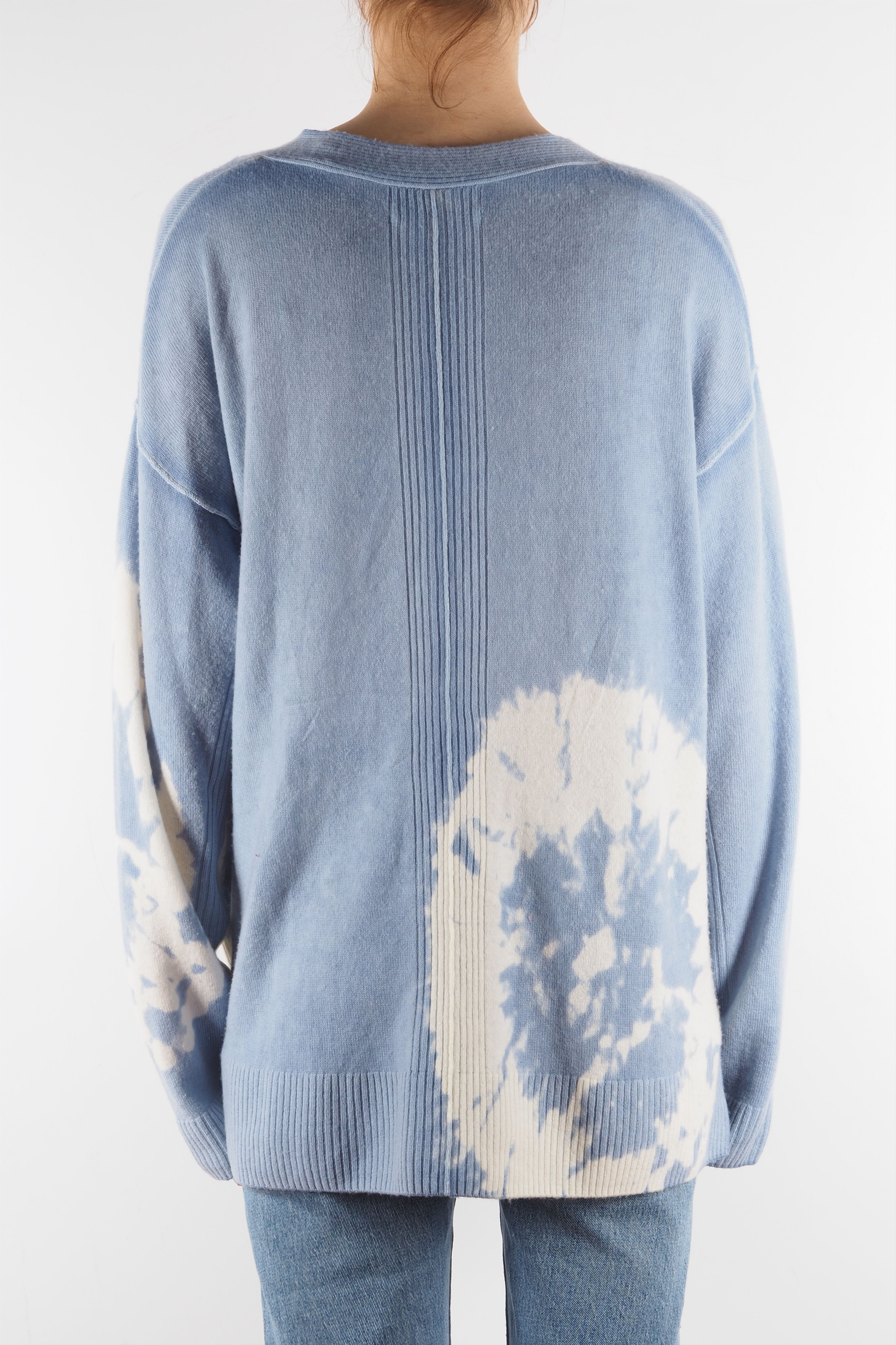 Allsaints AllSaints Tie-Dye Blue Sky Harmony Merino Wool Cardigan Size M / US 6-8 / IT 42-44 - 3 Thumbnail