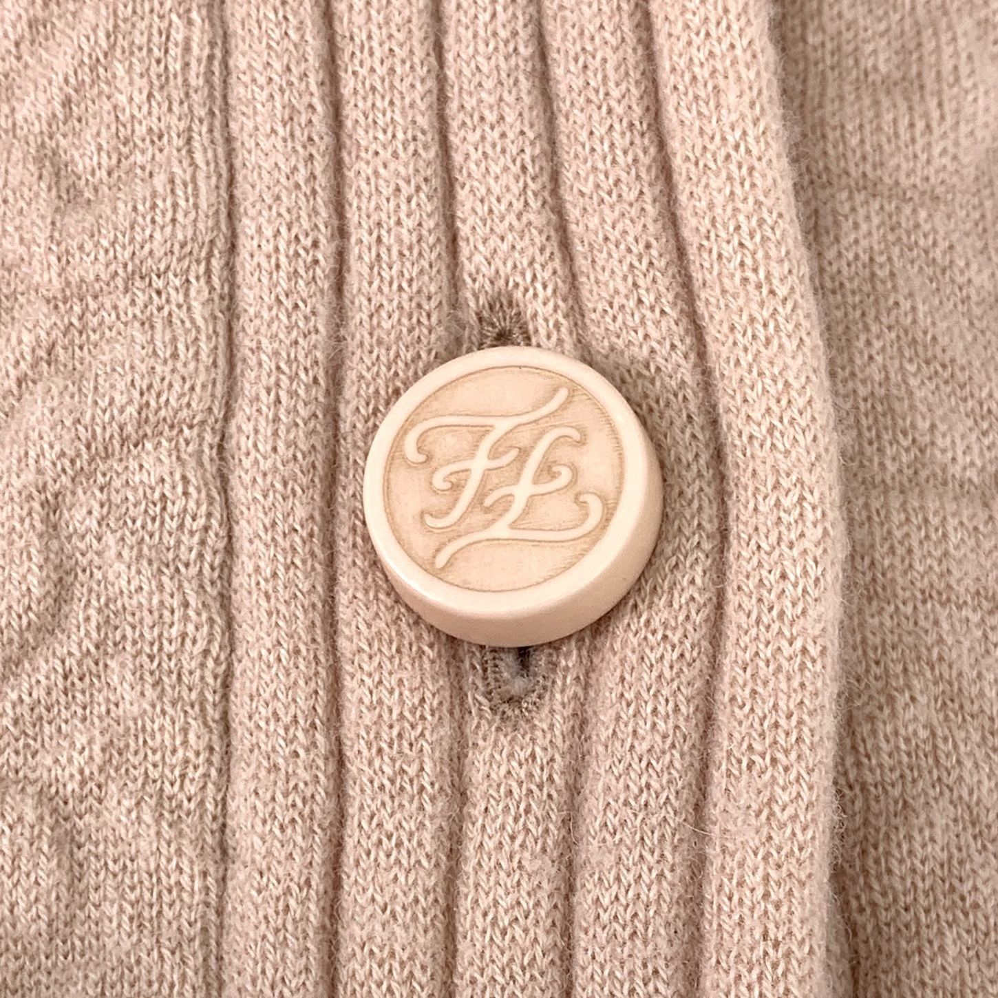 Fendi Fendi Roma Beige Wool & Silk Embossed FF Oversized Cardigan Size XS / US 0-2 / IT 36-38 - 5 Thumbnail