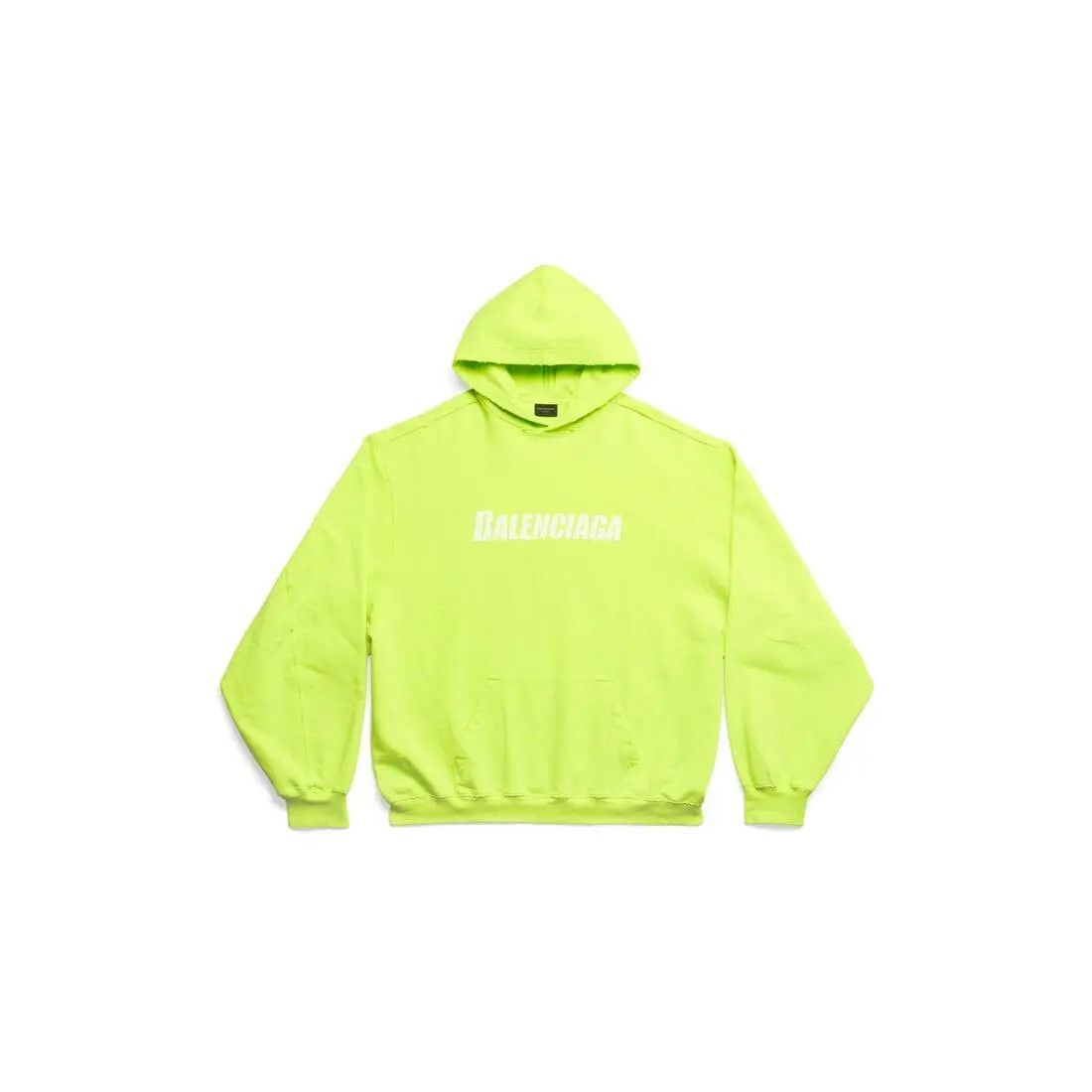 o1la1rc1a1024 Caps Destroyed Hoodie in Fluo Yellow