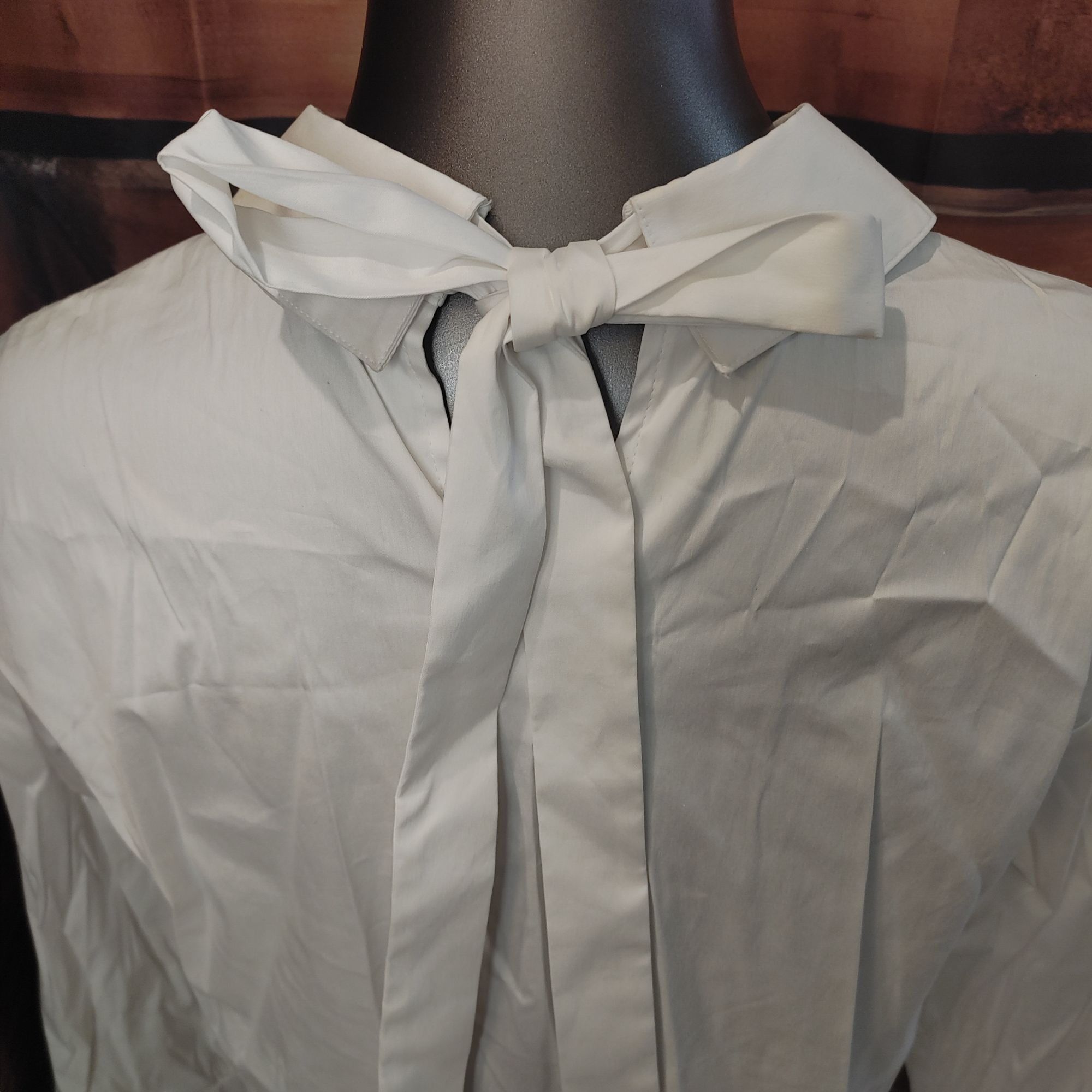 Other Halogen Women's White Tie Back Long Sleeve Blouse Medium Size M / US 6-8 / IT 42-44 - 3 Thumbnail