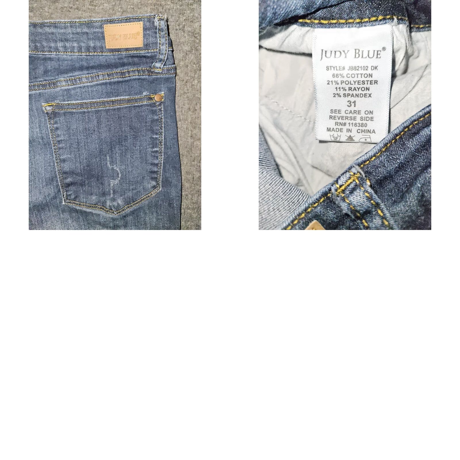 Vintage VINTAGE Judy Blue Relaxed Skinny Jeans Women's 31 Mid Rise Blue Stretch Preppy City 90s Distressed Pockets Zipper Button Logo Womens Size 24" / US 00 / IT 34 - 8 Thumbnail