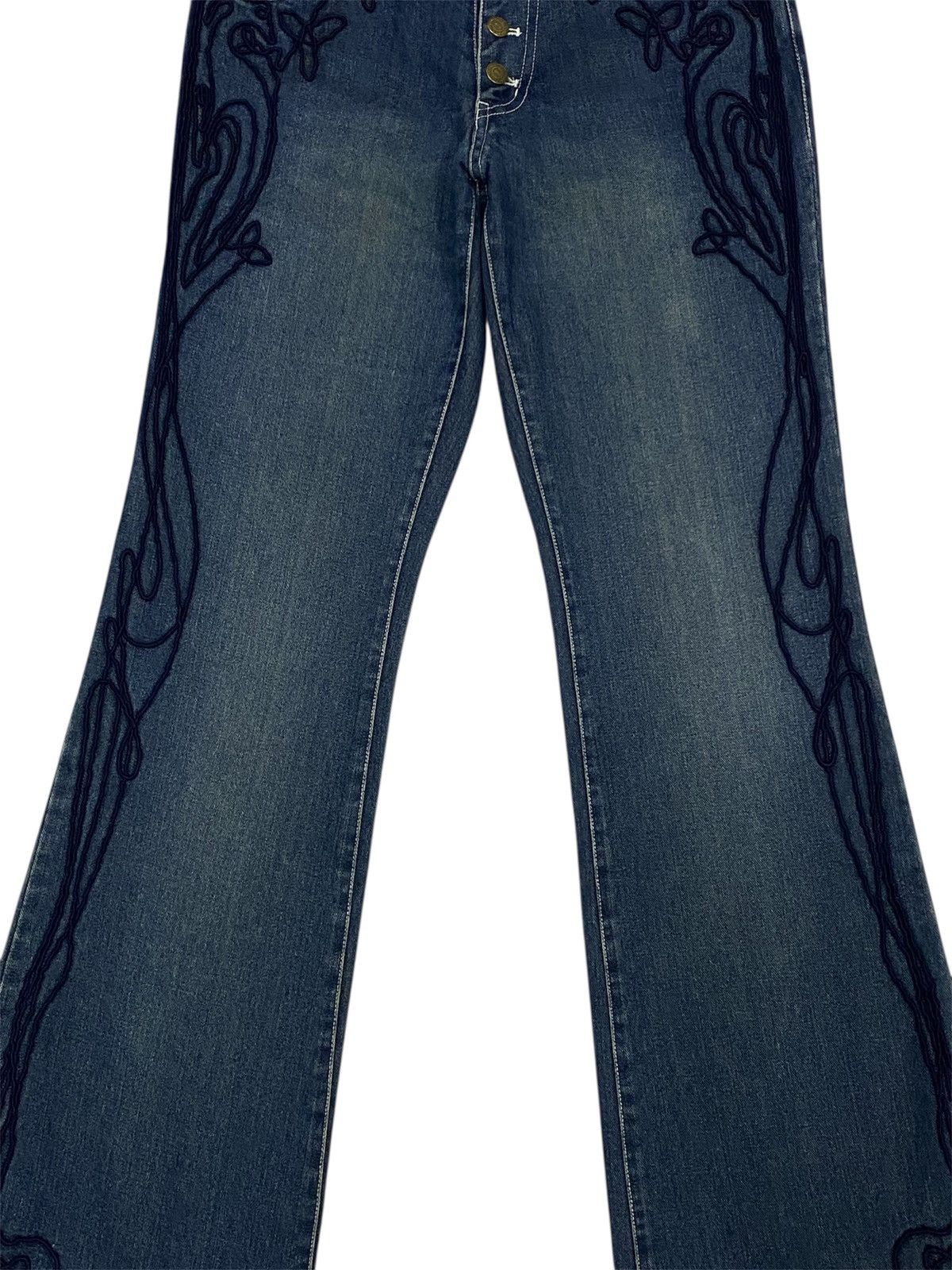 Tornado Mart 💃Tornado Mart Embroidery Tribal Denim Flare Jeans Size 30" / US 8 / IT 44 - 4 Thumbnail