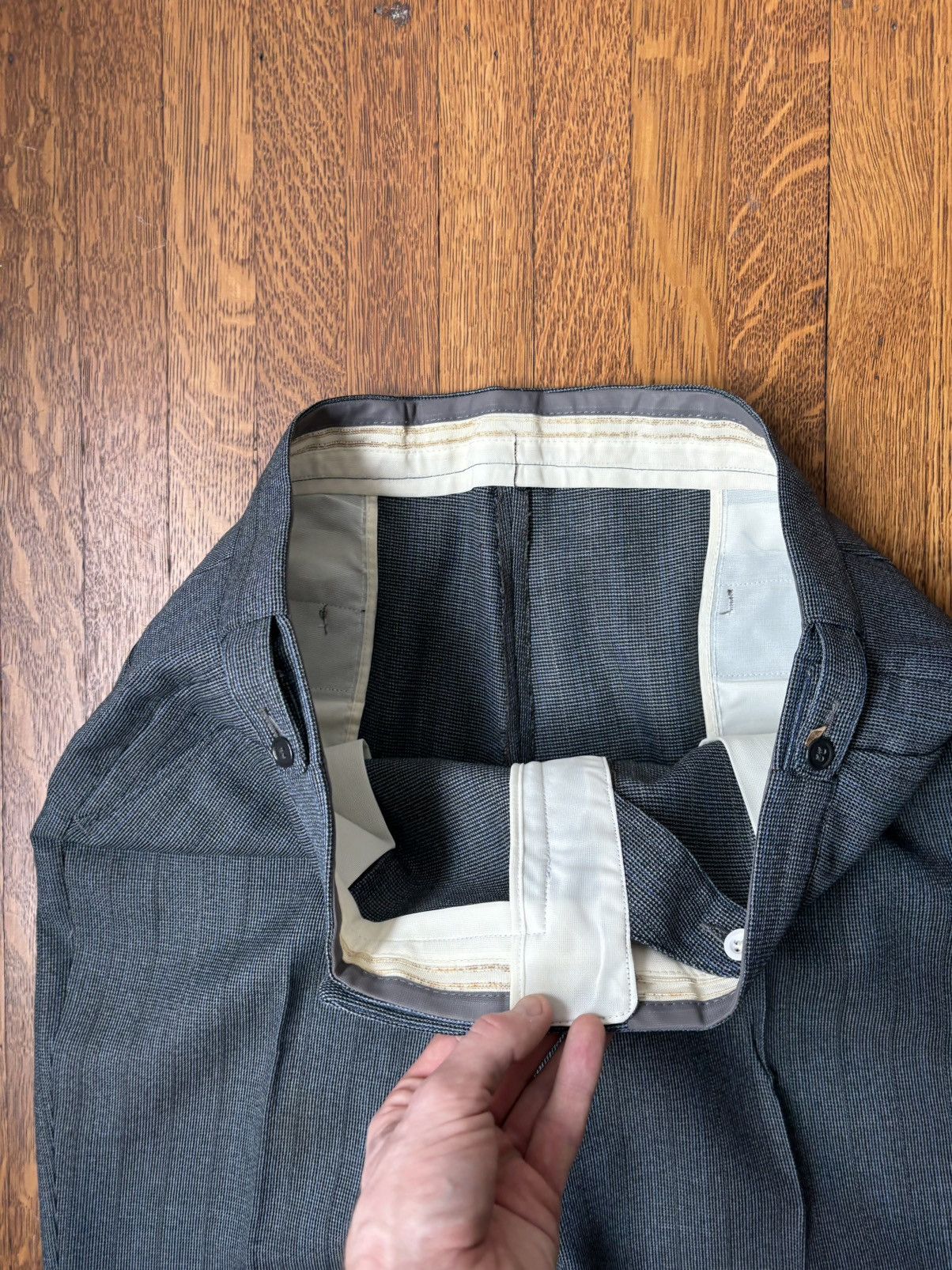 Vintage 1970s Trevira Suit Vintage 2-Piece Suit 1960s Wool Dress Pan Size 36R - 13 Thumbnail