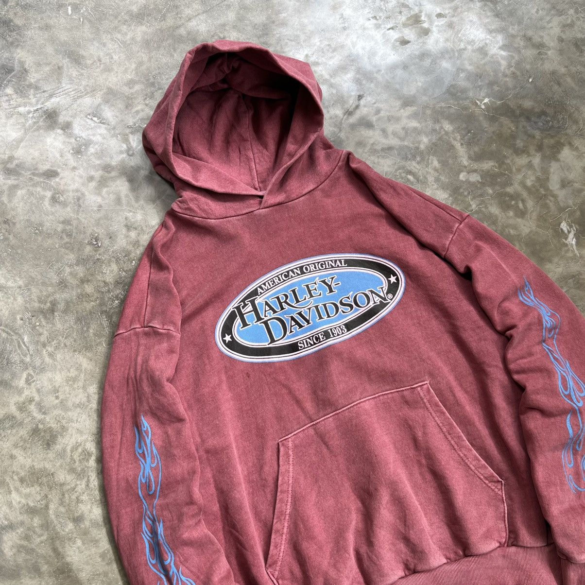 Harley Davidson 2000’s Washed Oversize Harley Davidson Hoodie Size US XL / EU 56 / 4 - 2 Thumbnail