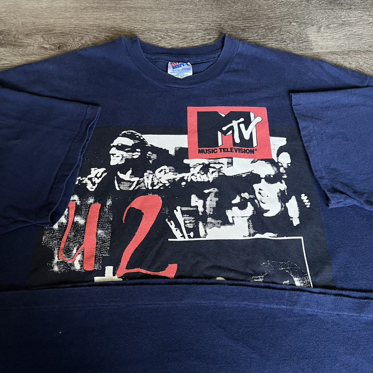Band Tees × Vintage Vintage 1990s U2 MTV Zoo TV Band Tour Graphic Logo Tee Shirt Size US XXL / EU 58 / 5 - 6 Thumbnail