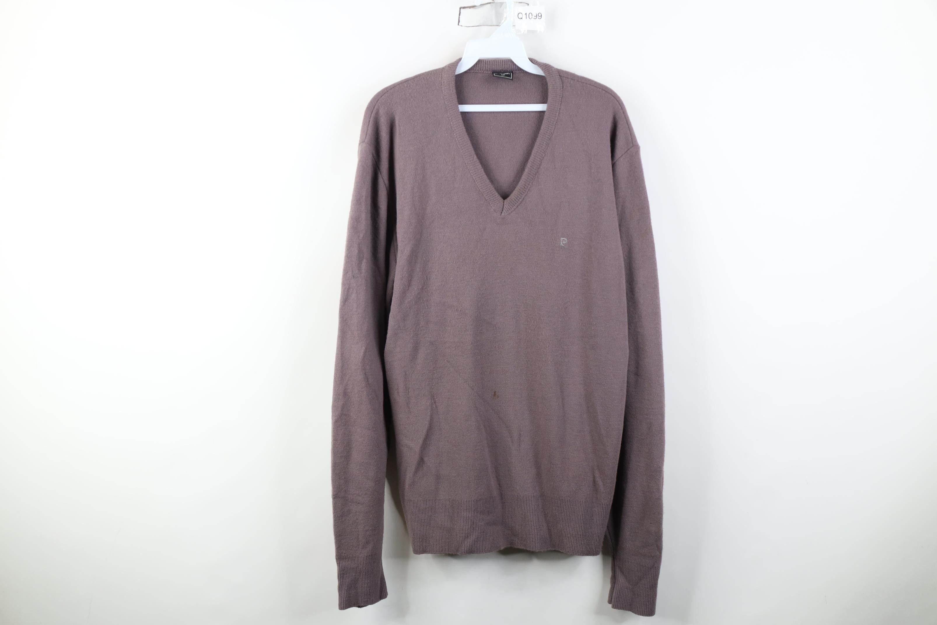Pierre Cardin Vintage 70s Pierre Cardin Soft Knit V-Neck Sweater Purple Size US L / EU 52-54 / 3 - 1 Thumbnail