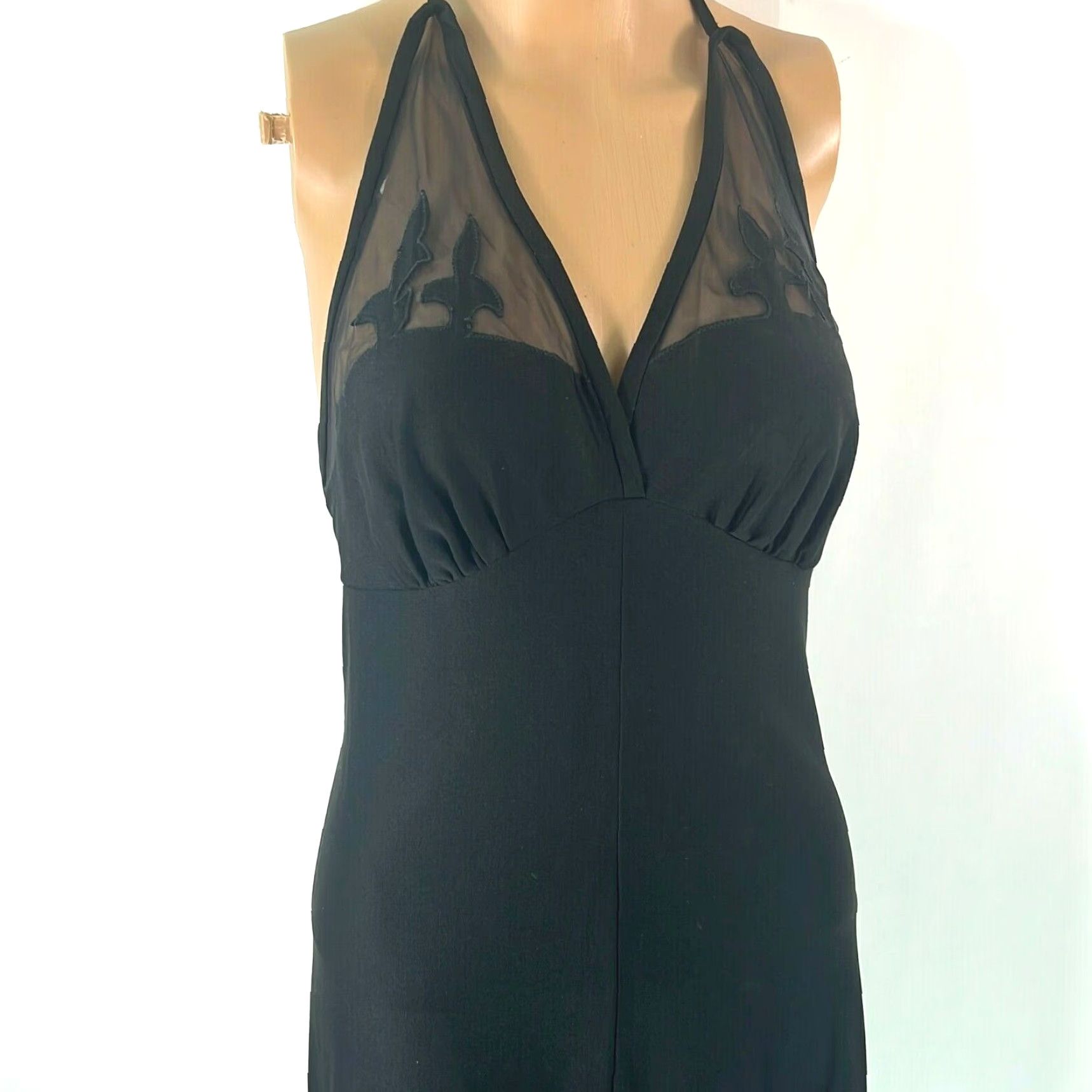 Vintage VINTAGE JC Penney Fashions Women Maxi Dress Halter Neck Sleeveless Black 11 Dress Size L / US 10 / IT 46 - 2 Thumbnail
