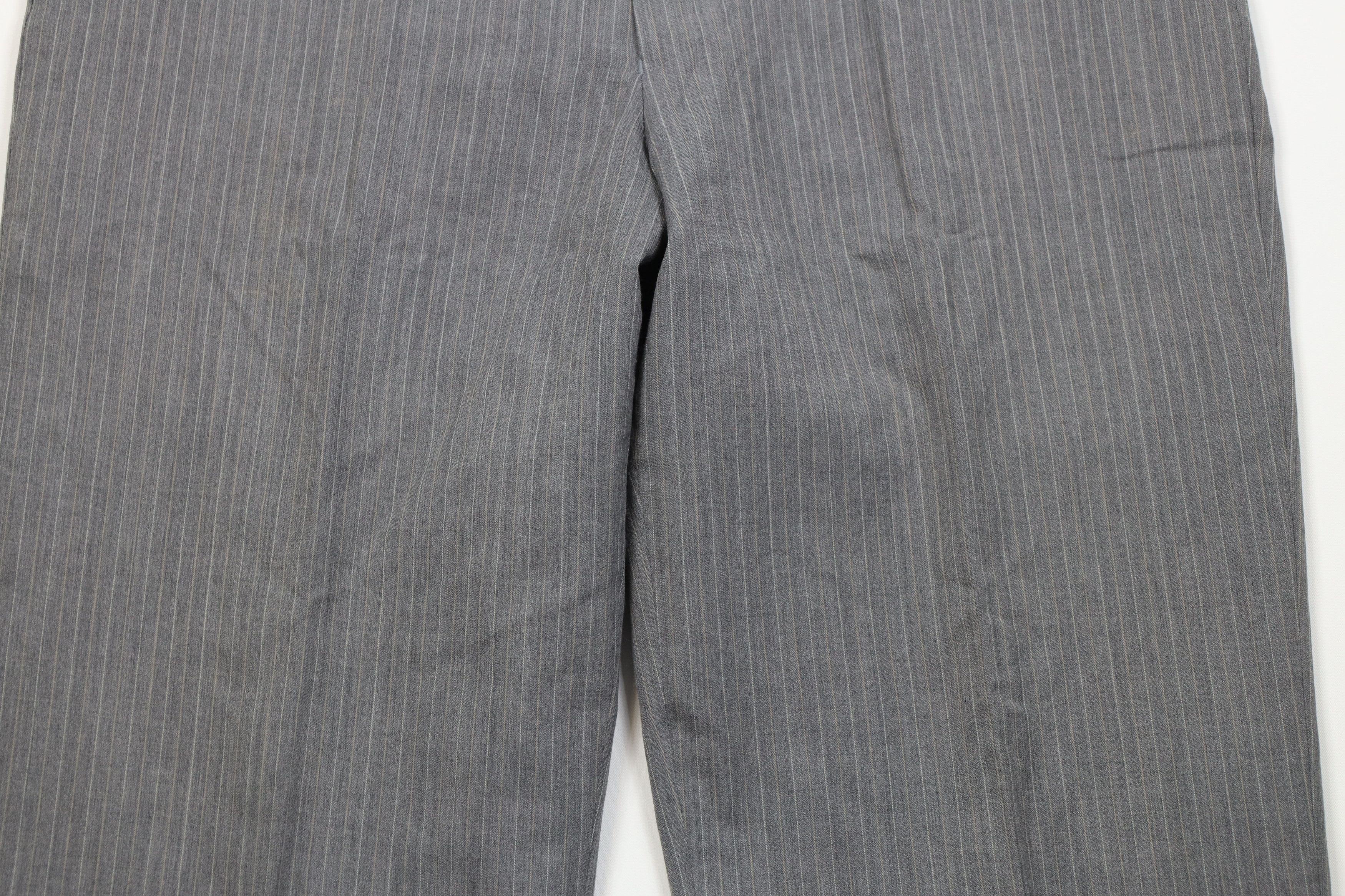 Vintage Vintage 90s Streetwear 3 Piece Wool Pinstriped Suit Size 44L - 16 Thumbnail
