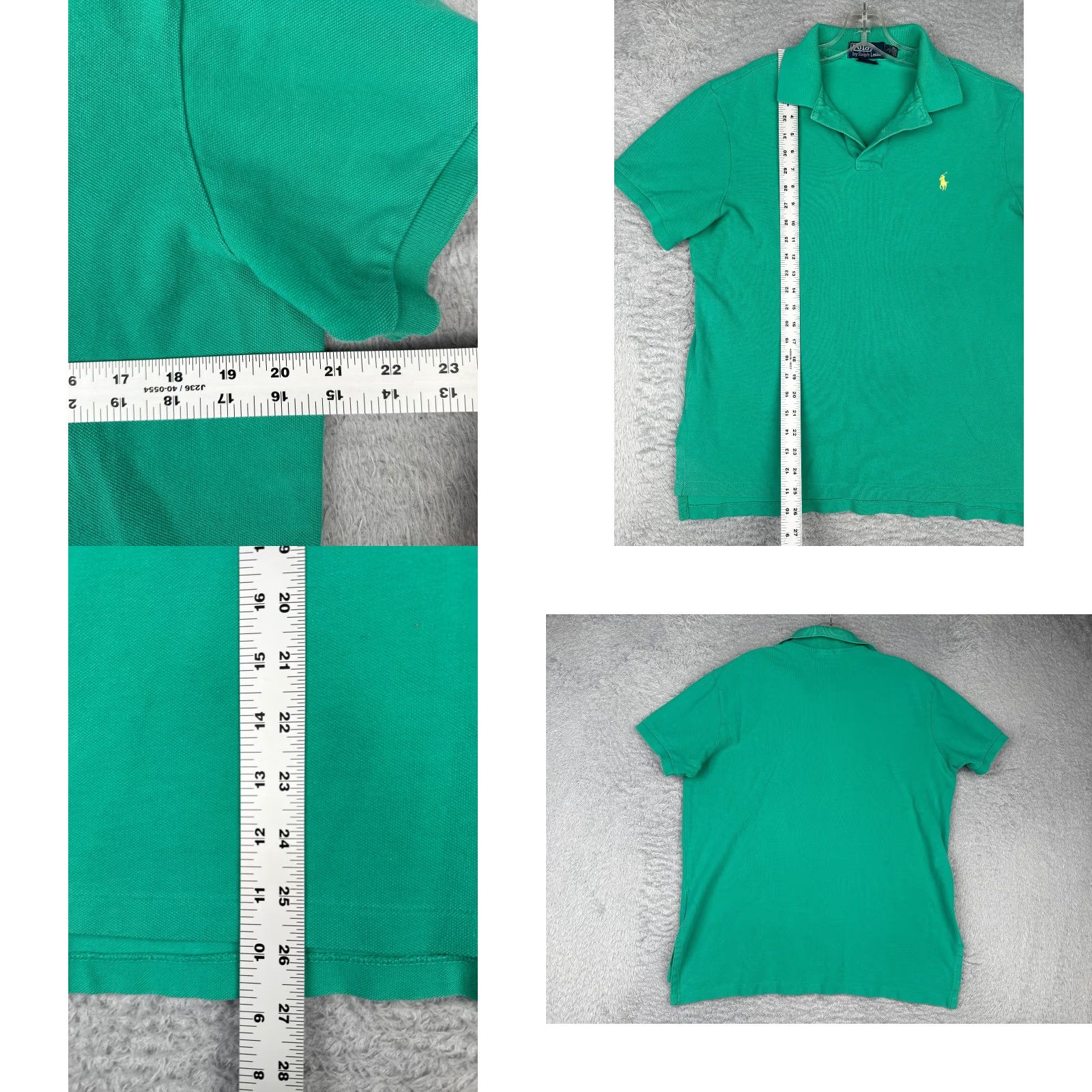 Ralph Lauren VINTAGE Polo Ralph Lauren Shirt Men Large Green 100% Cotton Custom Fit Pony READ Size US L / EU 52-54 / 3 - 8 Thumbnail