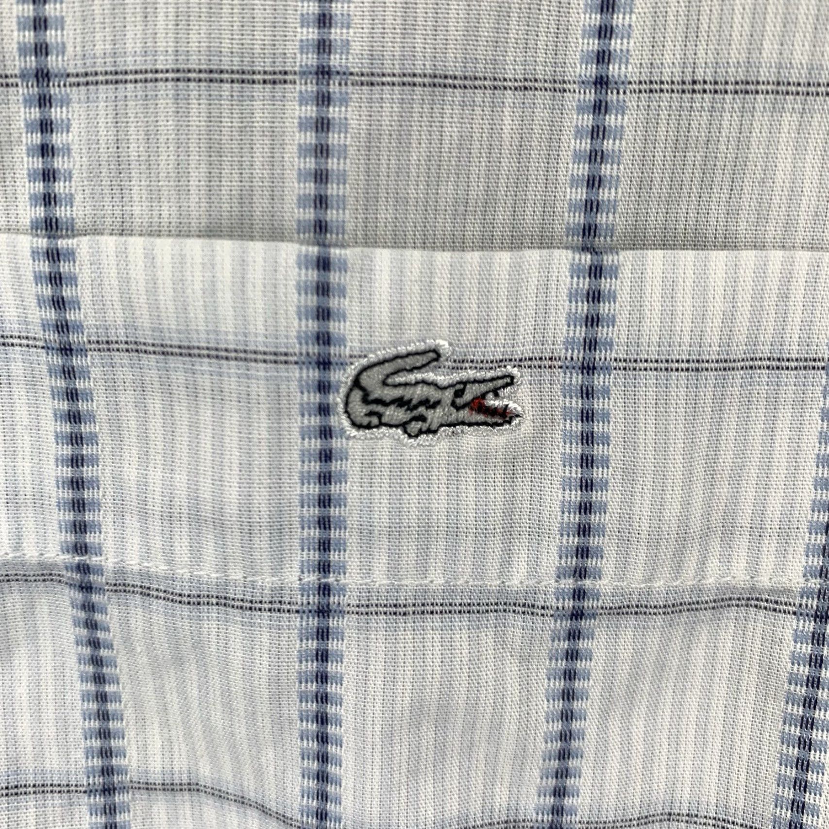 Lacoste Lacoste Men's Button-Up Shirt L White Plaid Crocodile Logo All Cotton Regular Fit Long Sleeve Size US L / EU 52-54 / 3 - 2 Thumbnail