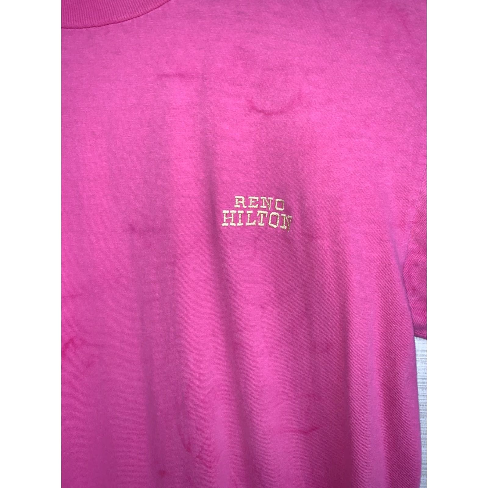 Vintage VINTAGE Oneita Shirt XX Large Pink 90s TYE Dye Logo Embroidered USA Made Short Sleeve Mens Womens Unisex Adults Size US XL / EU 56 / 4 - 2 Thumbnail