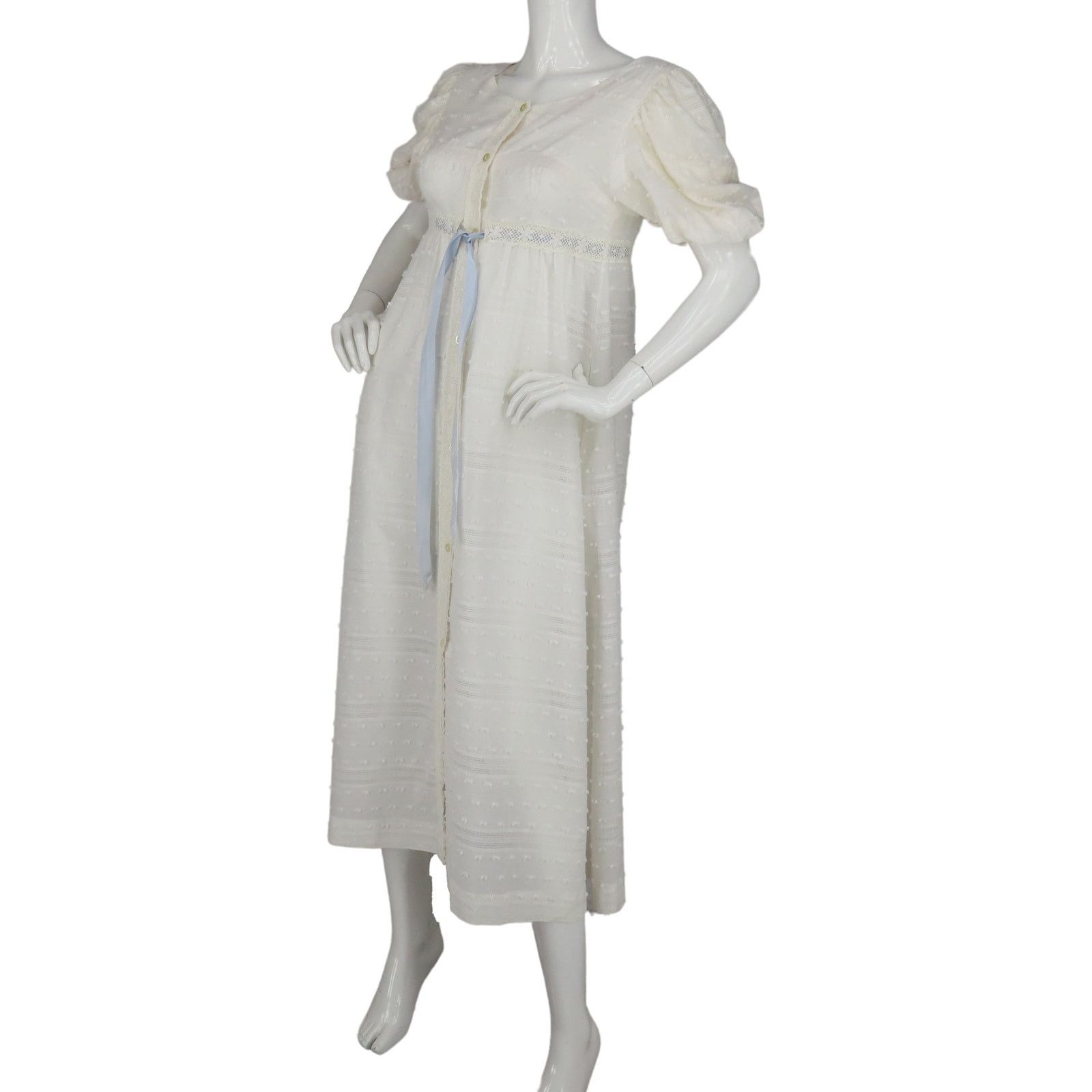 Vintage Vintage Swiss Dot Lace Trim Nightgown Size S / US 4 / IT 40 - 2 Thumbnail