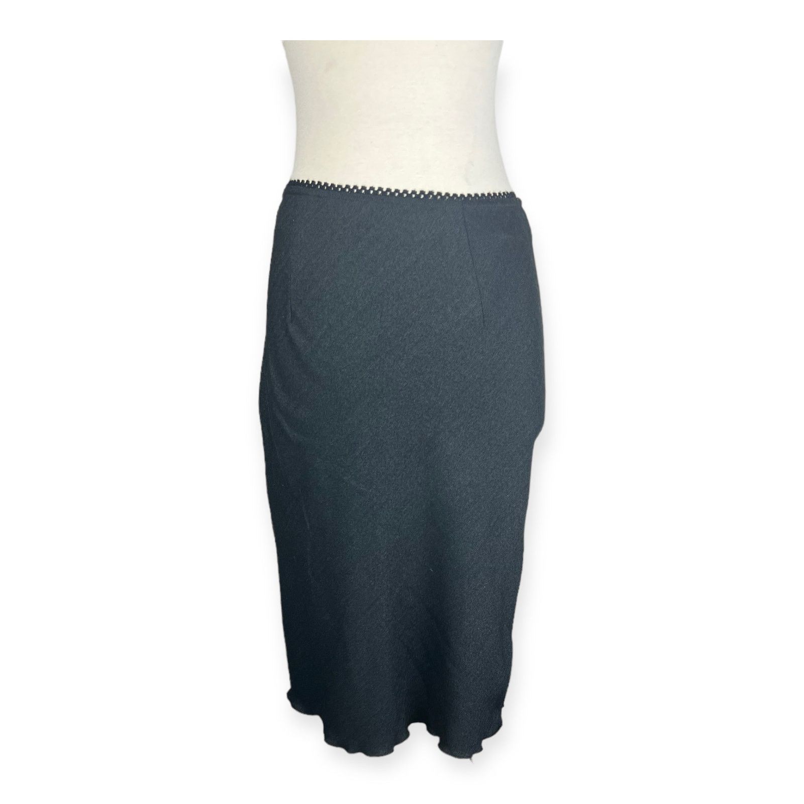 XOXO XOXO Vintage Y2K Knee-Length Black Twill Skirt Size 26" / US 2 / IT 38 - 6 Thumbnail
