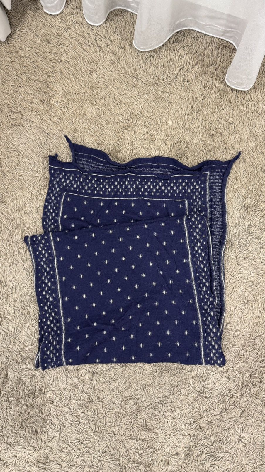 Kapital Kapital Fulling Wool Scarf Navy Blue Size ONE SIZE - 2 Thumbnail