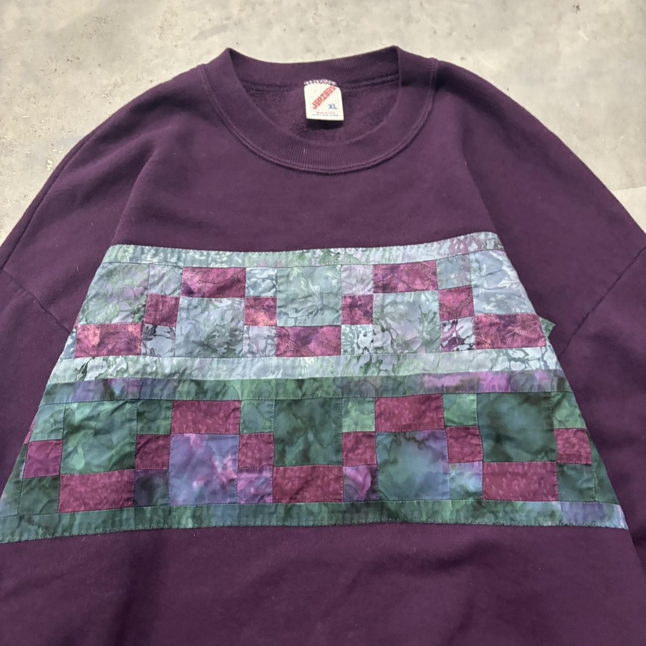 Japanese Brand × Vintage Vintage 90s Purple Art Style Streetwear Crewneck! Size US XL / EU 56 / 4 - 2 Thumbnail