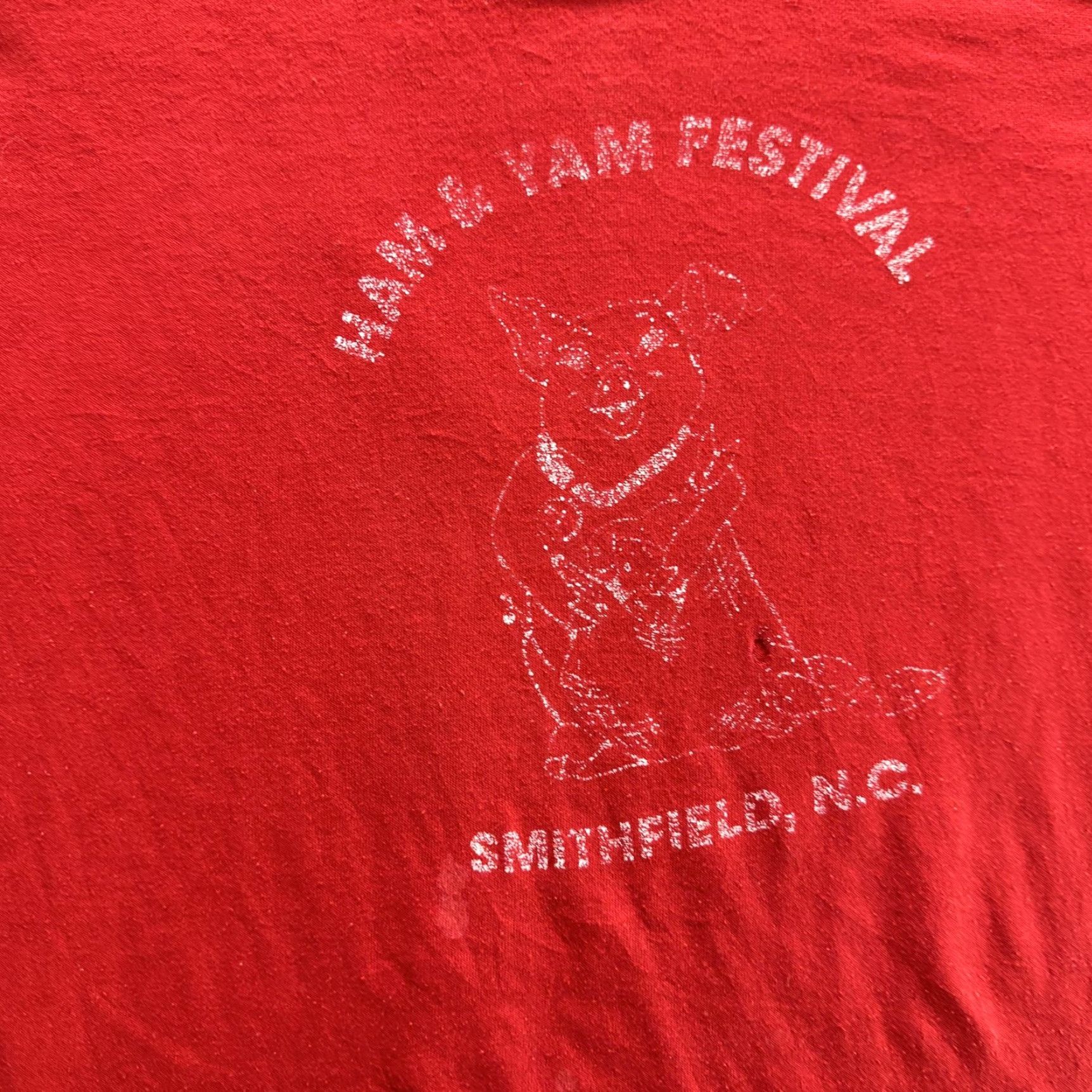 Russell Athletic VINTAGE Ham & Yam Festival Shirt Mens Large Red 90s Graphic Pig Russell Athletic Tee Size US L / EU 52-54 / 3 - 7 Thumbnail