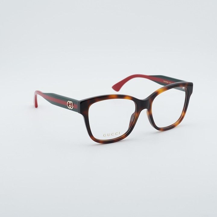 Gucci Gucci GG0038ONN 002 Eyeglasses Havana 54mm Square Frame Size ONE SIZE - 5 Thumbnail
