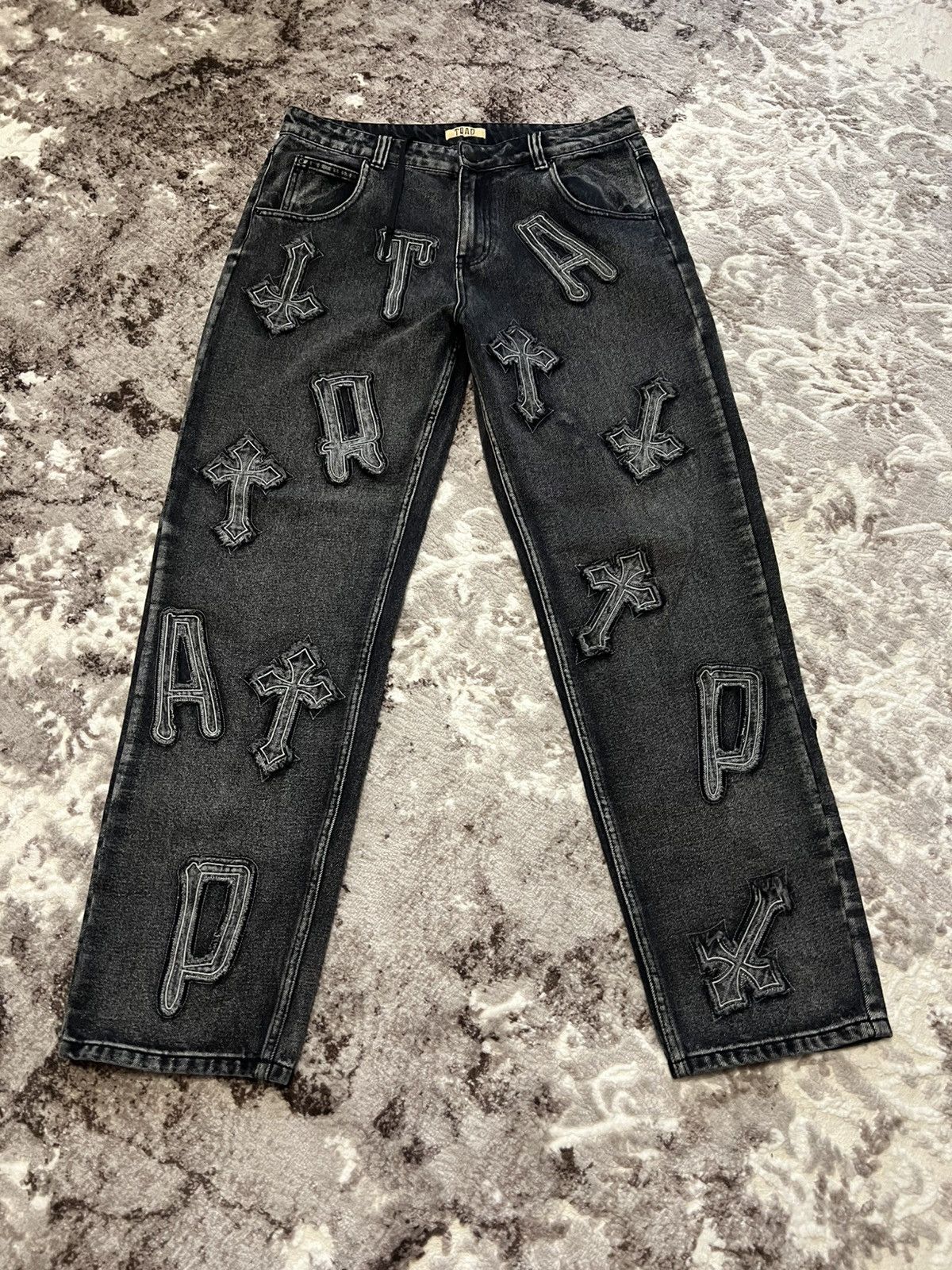Other TRAP Racer Worldwide Style Washed patch Pants jeans Size US 34 / EU 50 - 3 Thumbnail