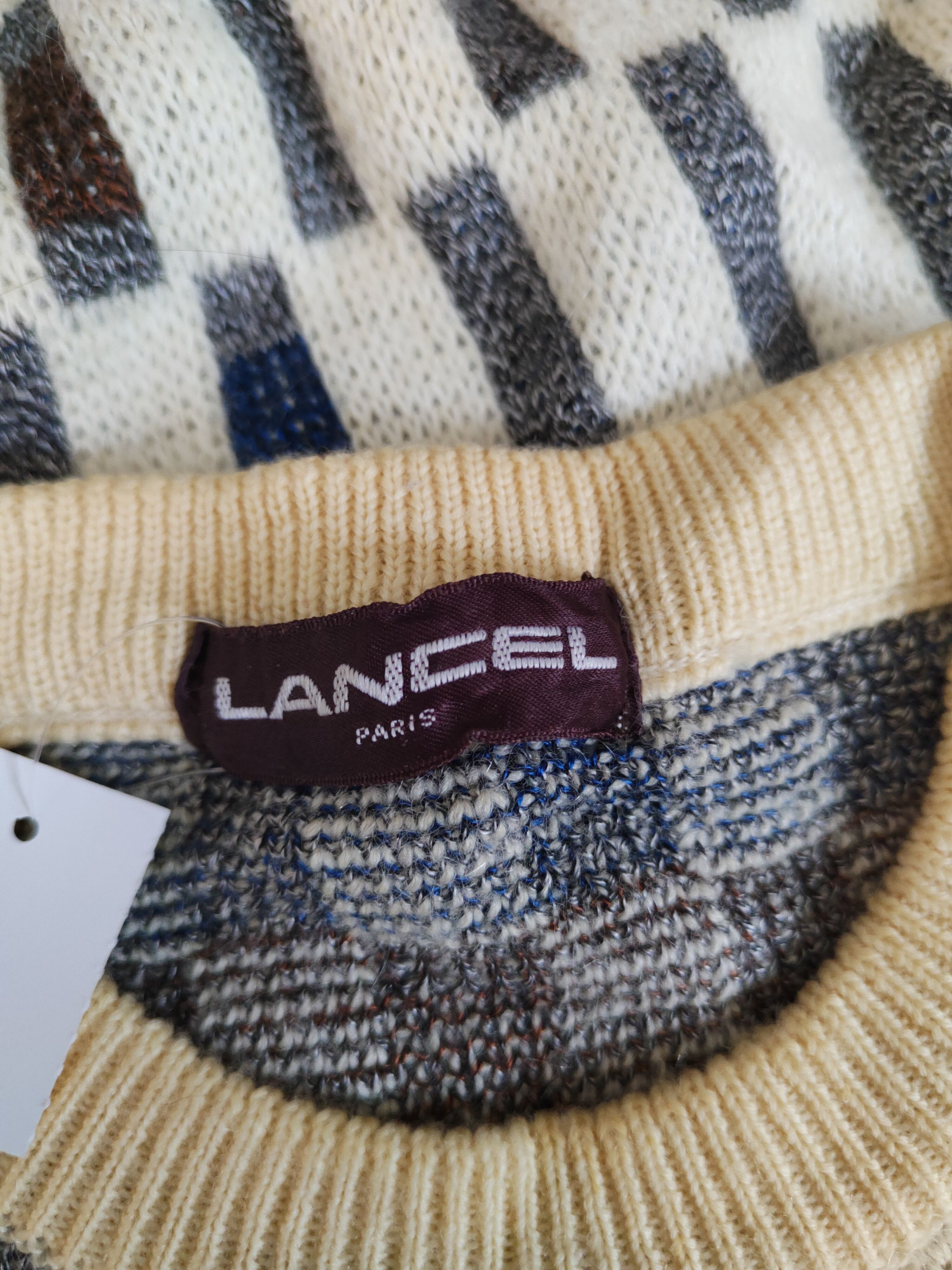 Lancel Lancel vintage checkered Cream Knitwear Sweatshirts #S2352 Size US L / EU 52-54 / 3 - 11 Thumbnail