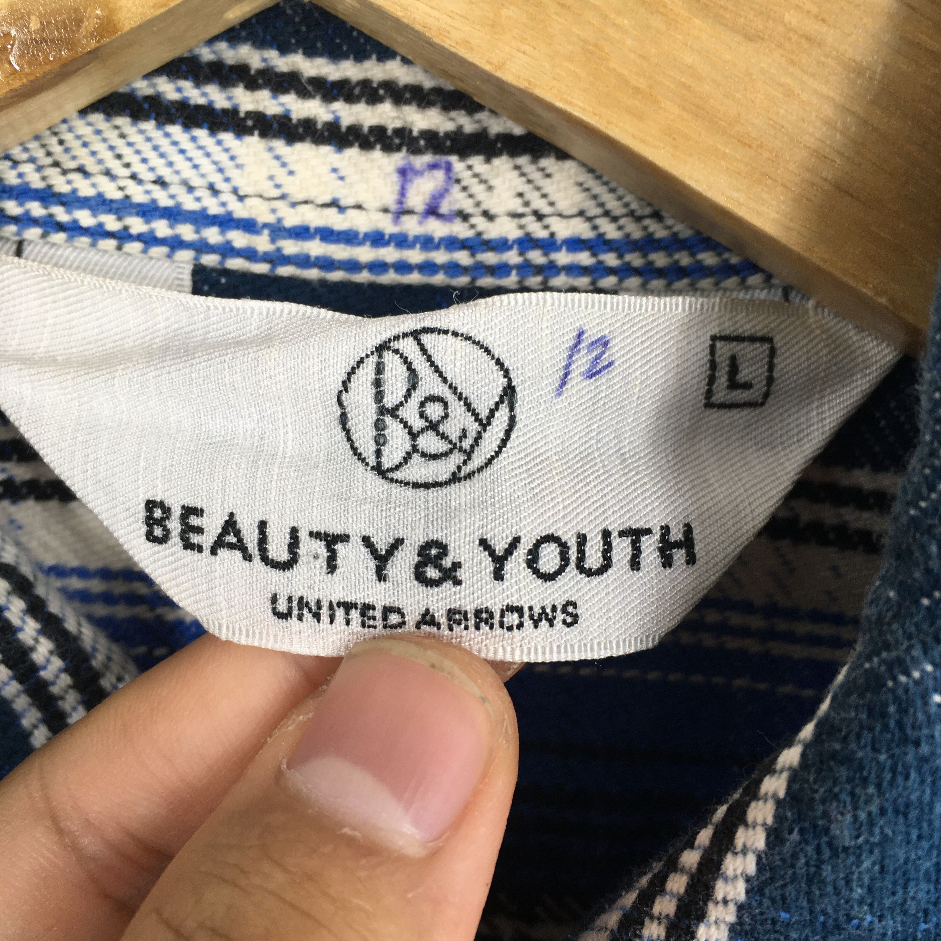 BEAUTY&YOUTH × Japanese Brand × United Arrows United Arrows Japan Plaid Shadow Check Blue Flannel L Size US L / EU 52-54 / 3 - 4 Thumbnail