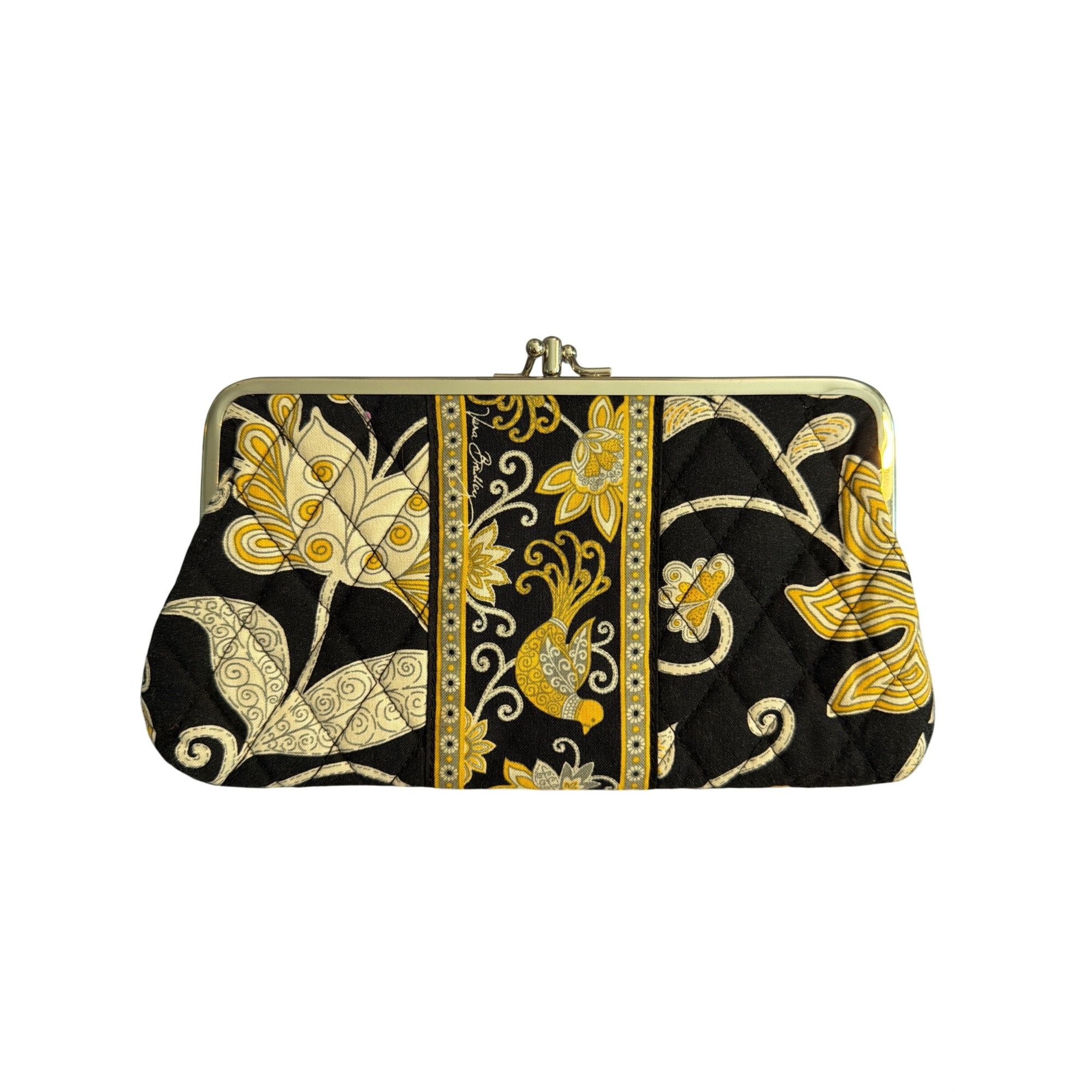 Vera Bradley Vera Bradley Yellow Bird Double Kisslock Clutch Wallet Black Size ONE SIZE - 1 Thumbnail