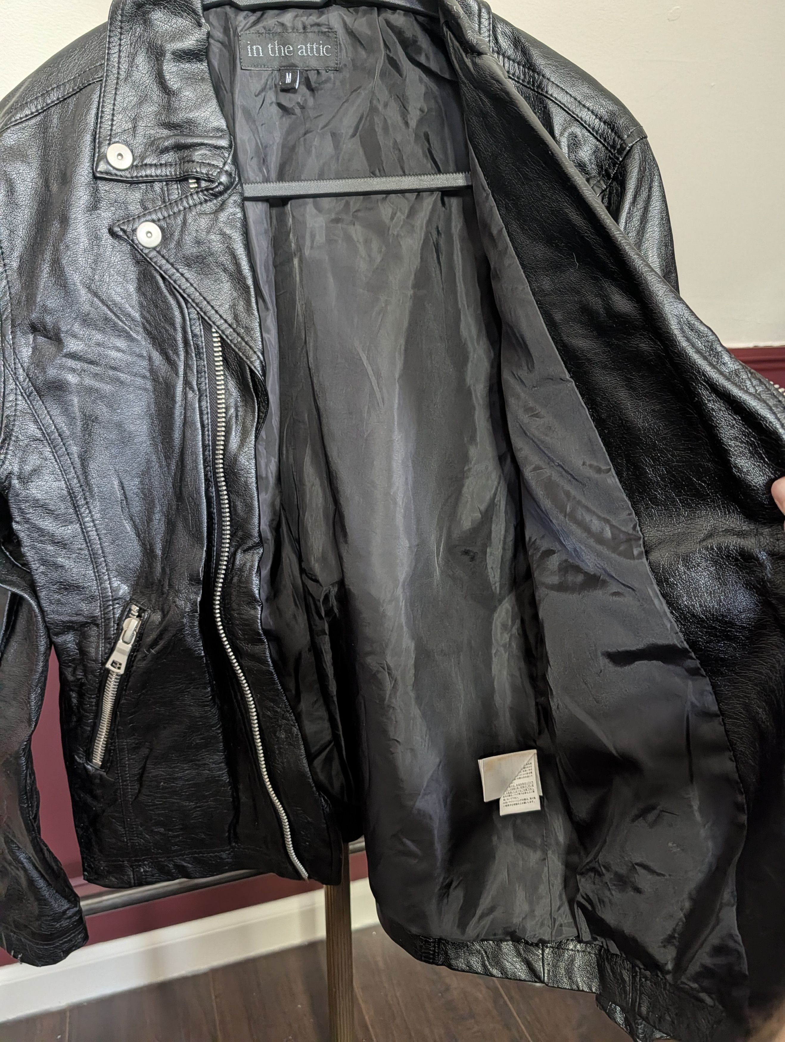 In The Attic Japanese archive graphic black moto faux leather jacket Size US M / EU 48-50 / 2 - 9 Thumbnail