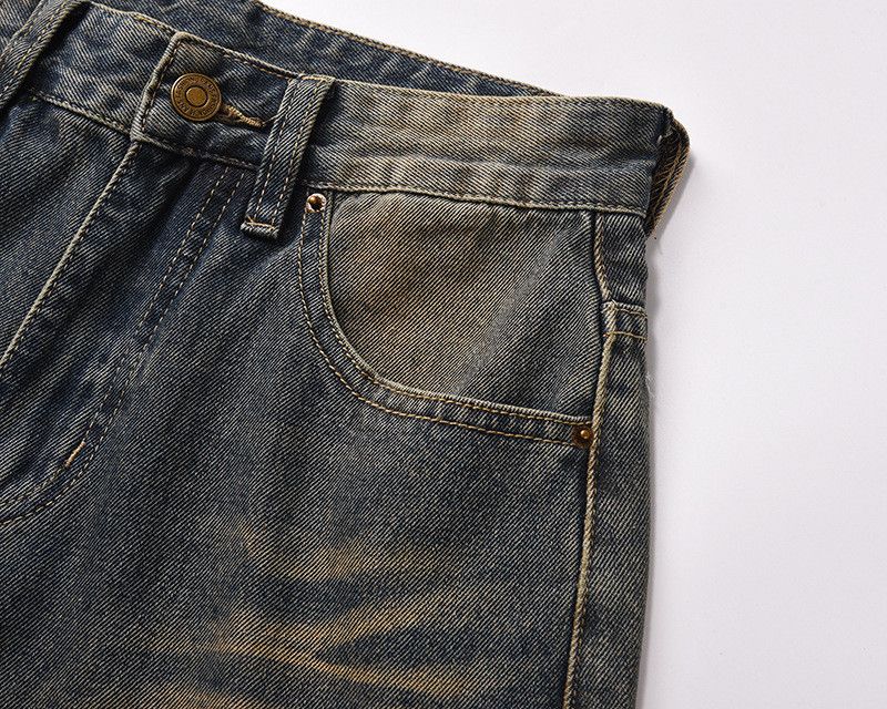 Vintage High street Vibe straight leg flared distressed washed jeans Size US 32 / EU 48 - 4 Thumbnail
