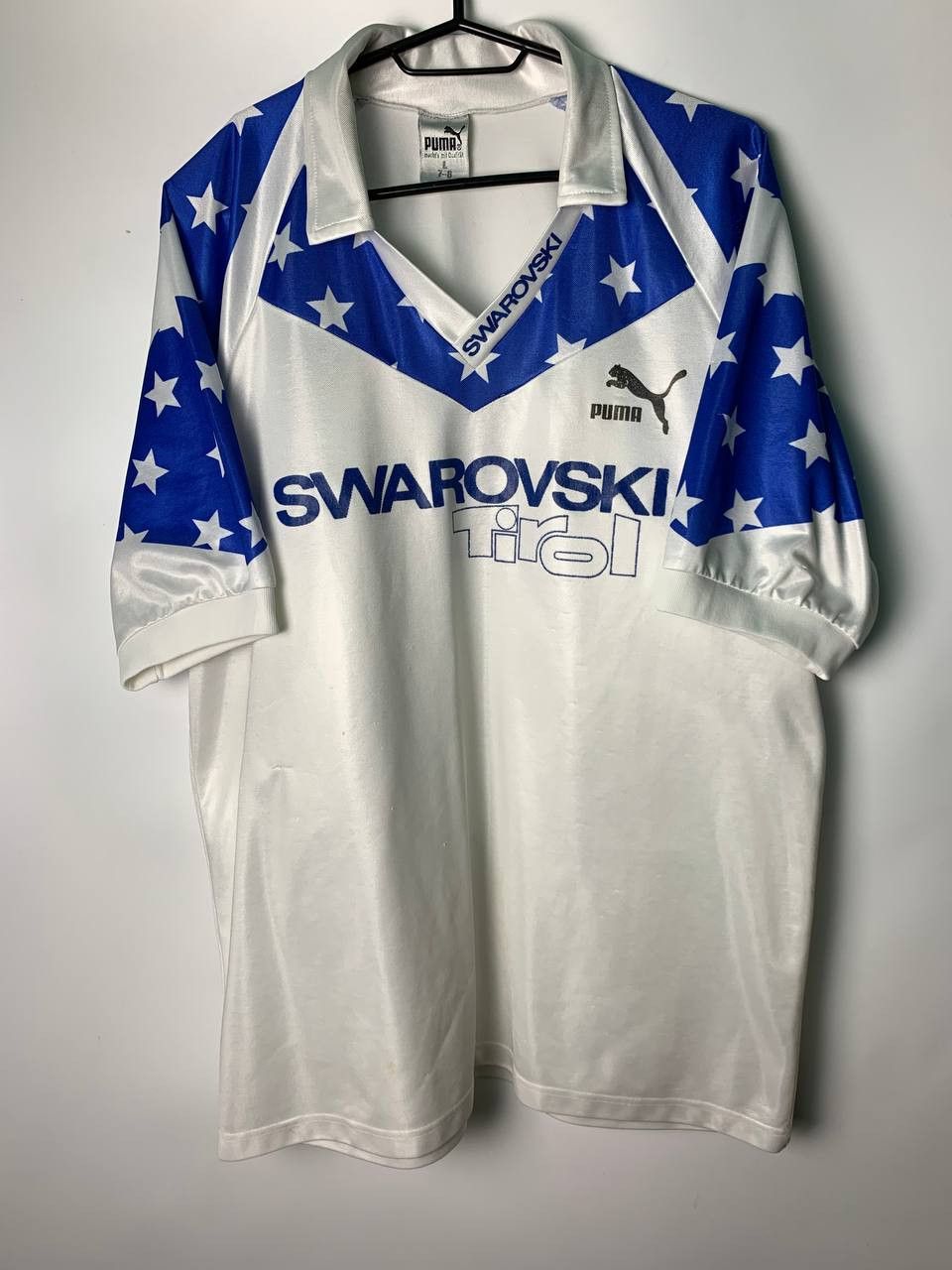 image of Tirol Swarovski 1991 1992 Football Soccer Shirt Jersey Puma in White, Men's (Size Large)